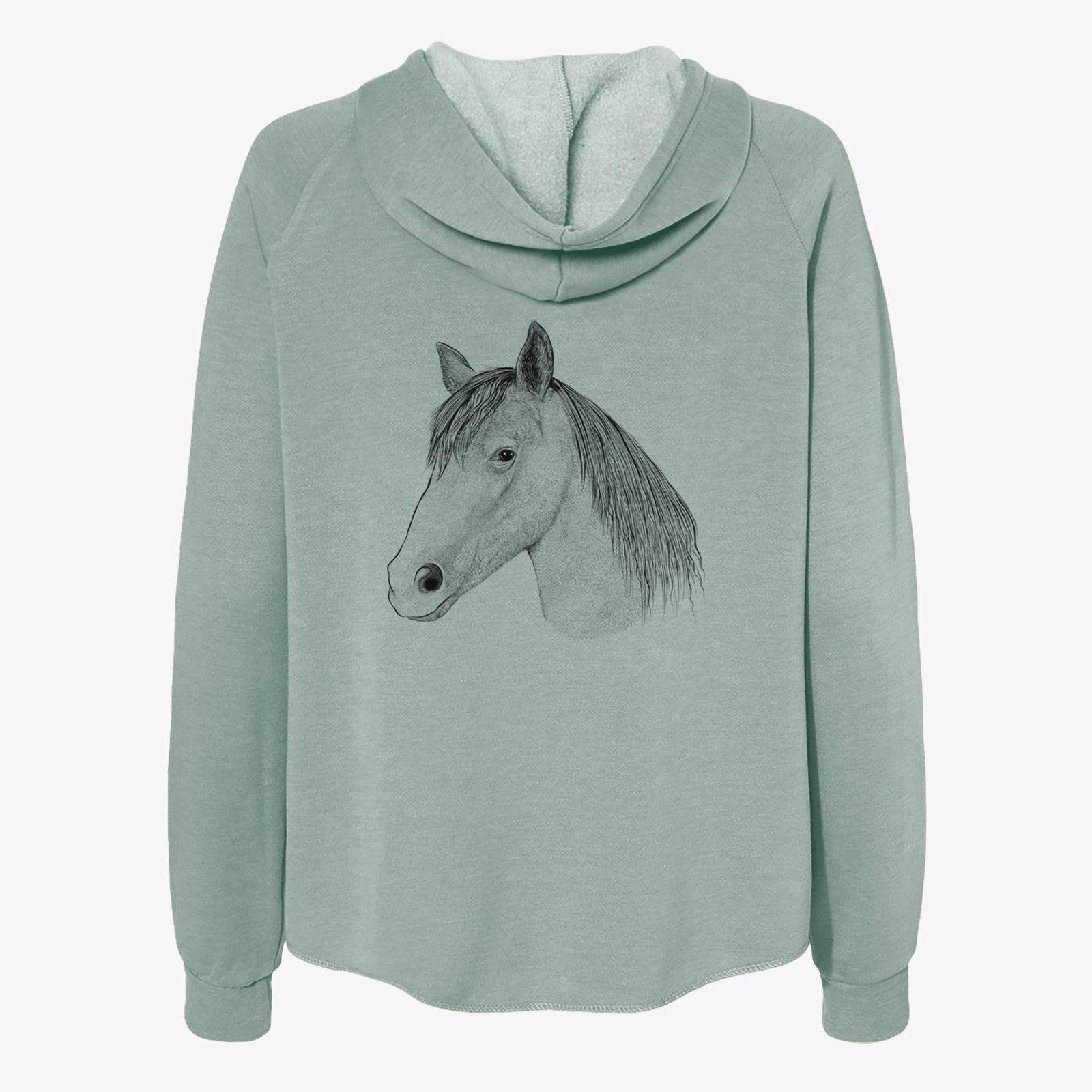 Midnight the Missouri Foxtrotter Horse - Women's Cali Wave Zip-Up Sweatshirt