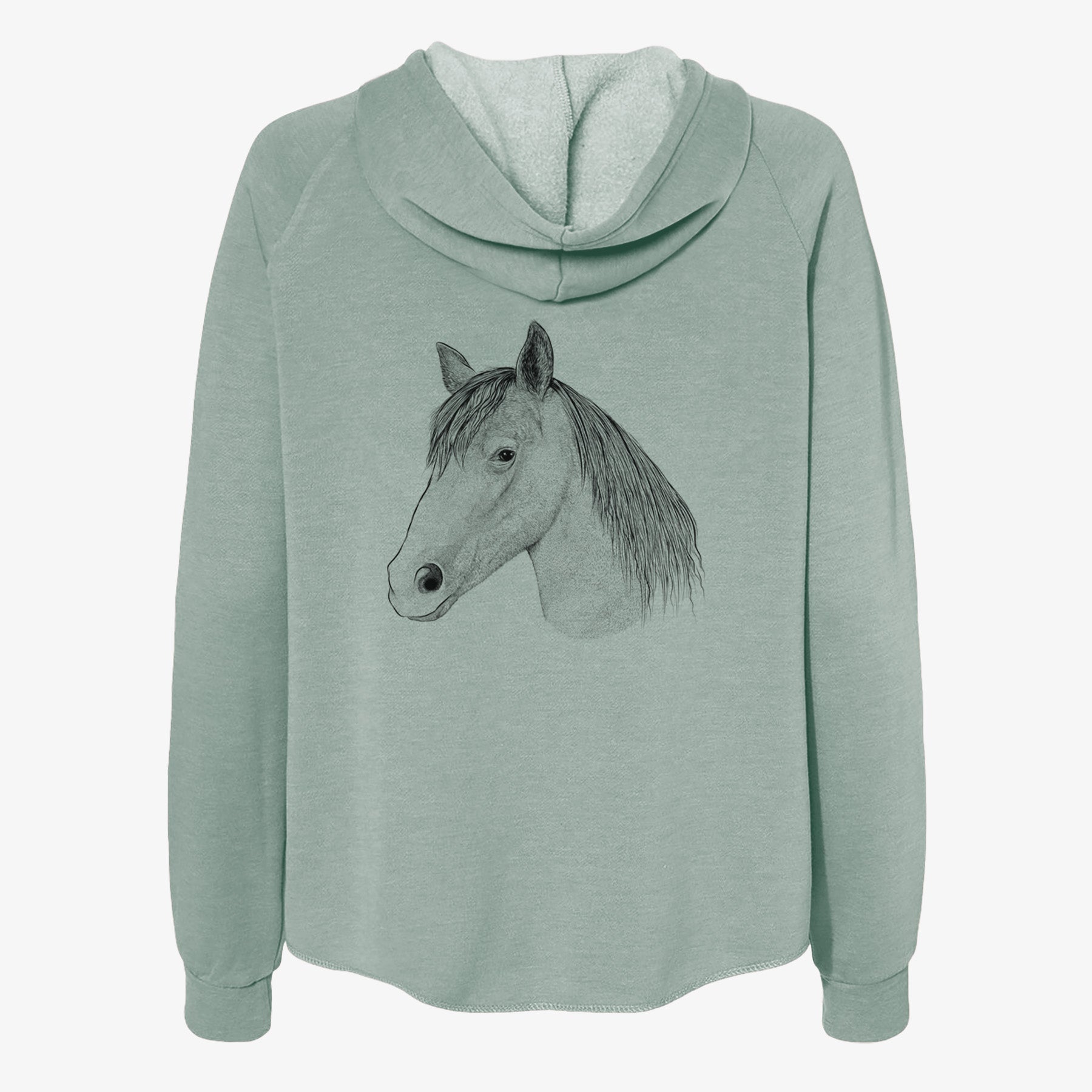 Midnight the Missouri Foxtrotter Horse - Women's Cali Wave Zip-Up Sweatshirt