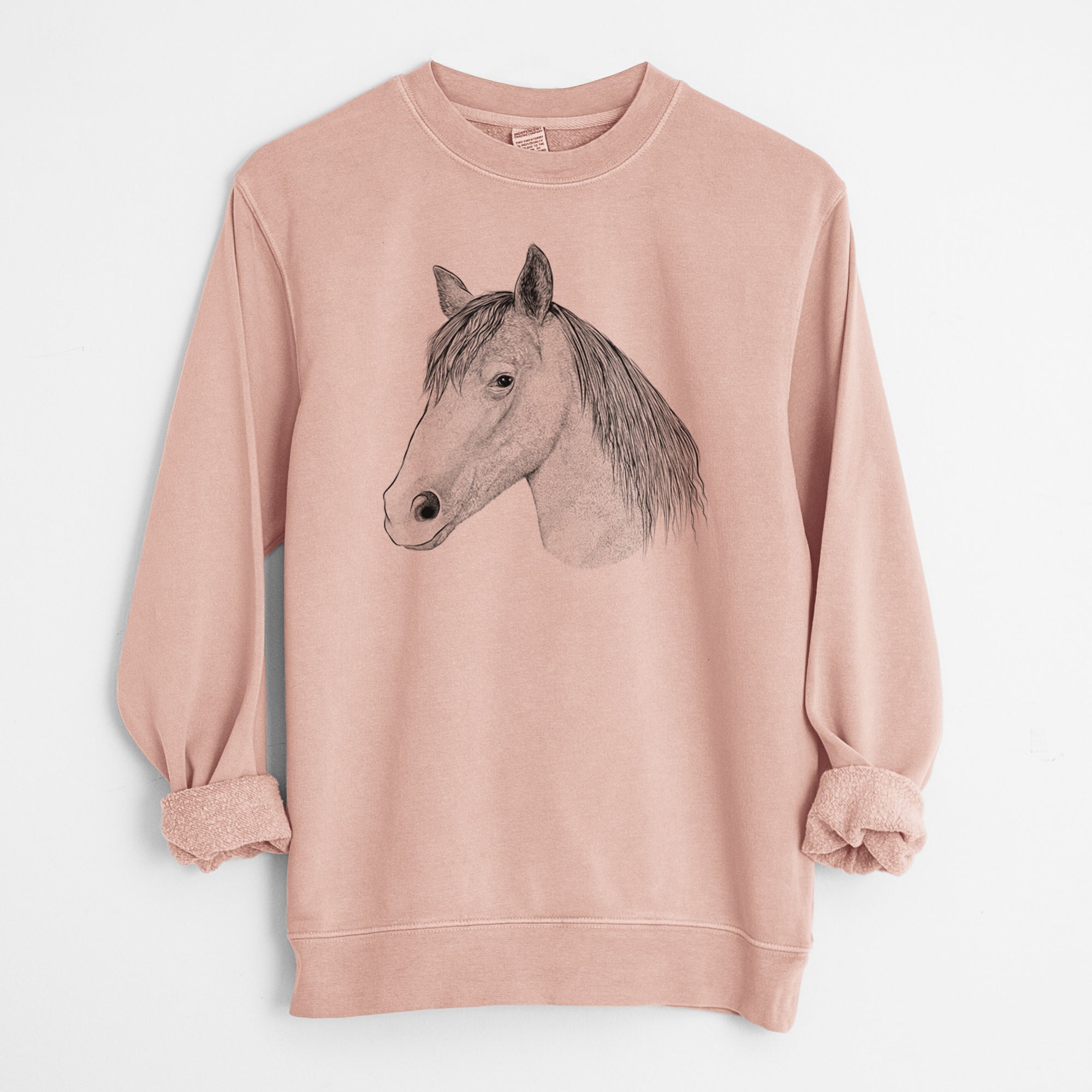 Bare Midnight the Missouri Foxtrotter Horse - Unisex Pigment Dyed Crew Sweatshirt