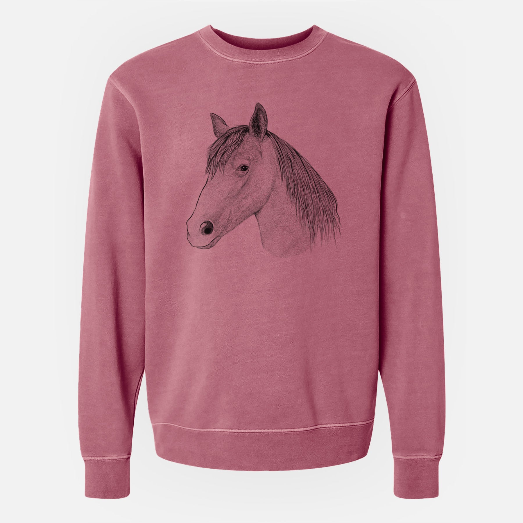 Bare Midnight the Missouri Foxtrotter Horse - Unisex Pigment Dyed Crew Sweatshirt