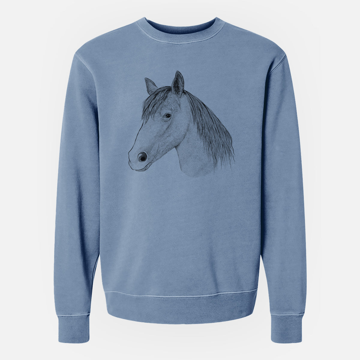 Bare Midnight the Missouri Foxtrotter Horse - Unisex Pigment Dyed Crew Sweatshirt