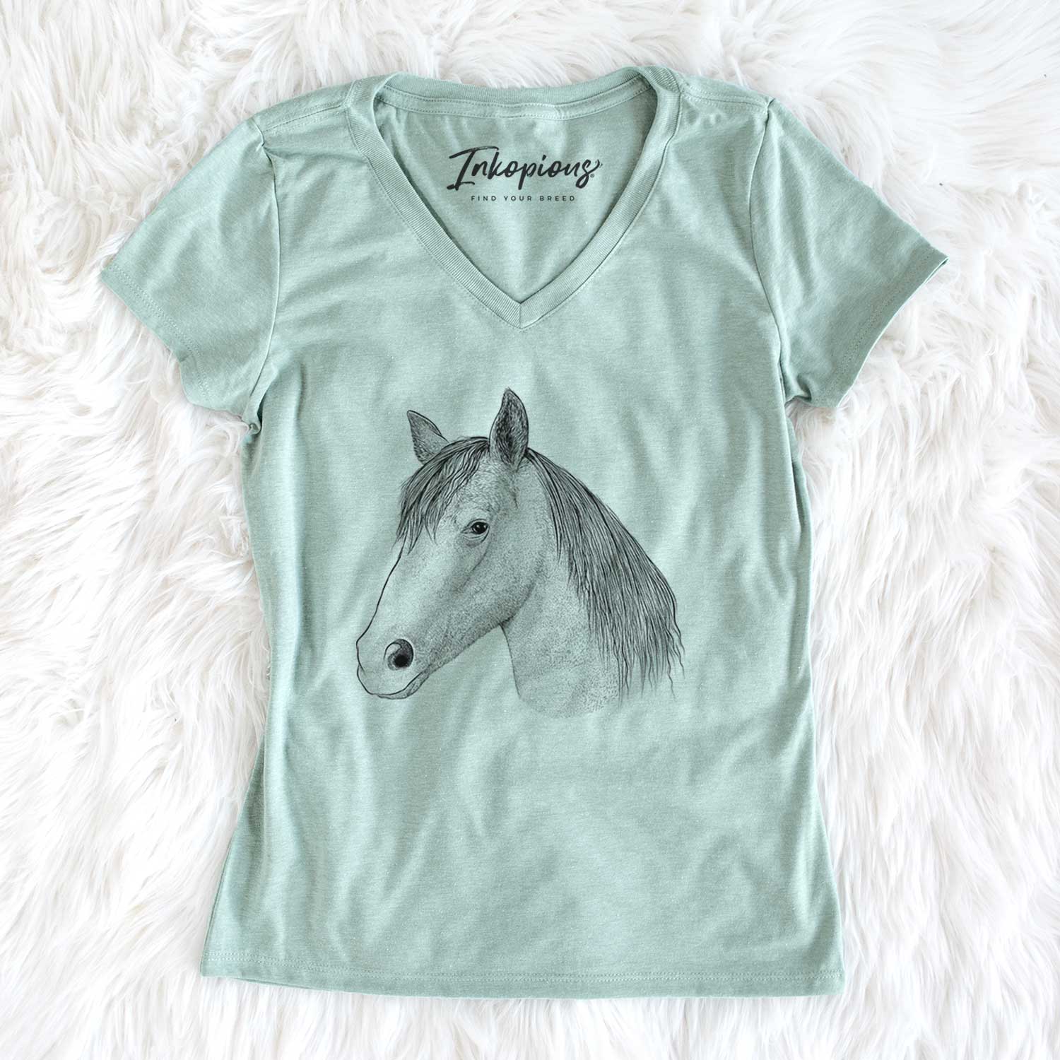 Bare Midnight the Missouri Foxtrotter Horse - Women's V-neck Shirt