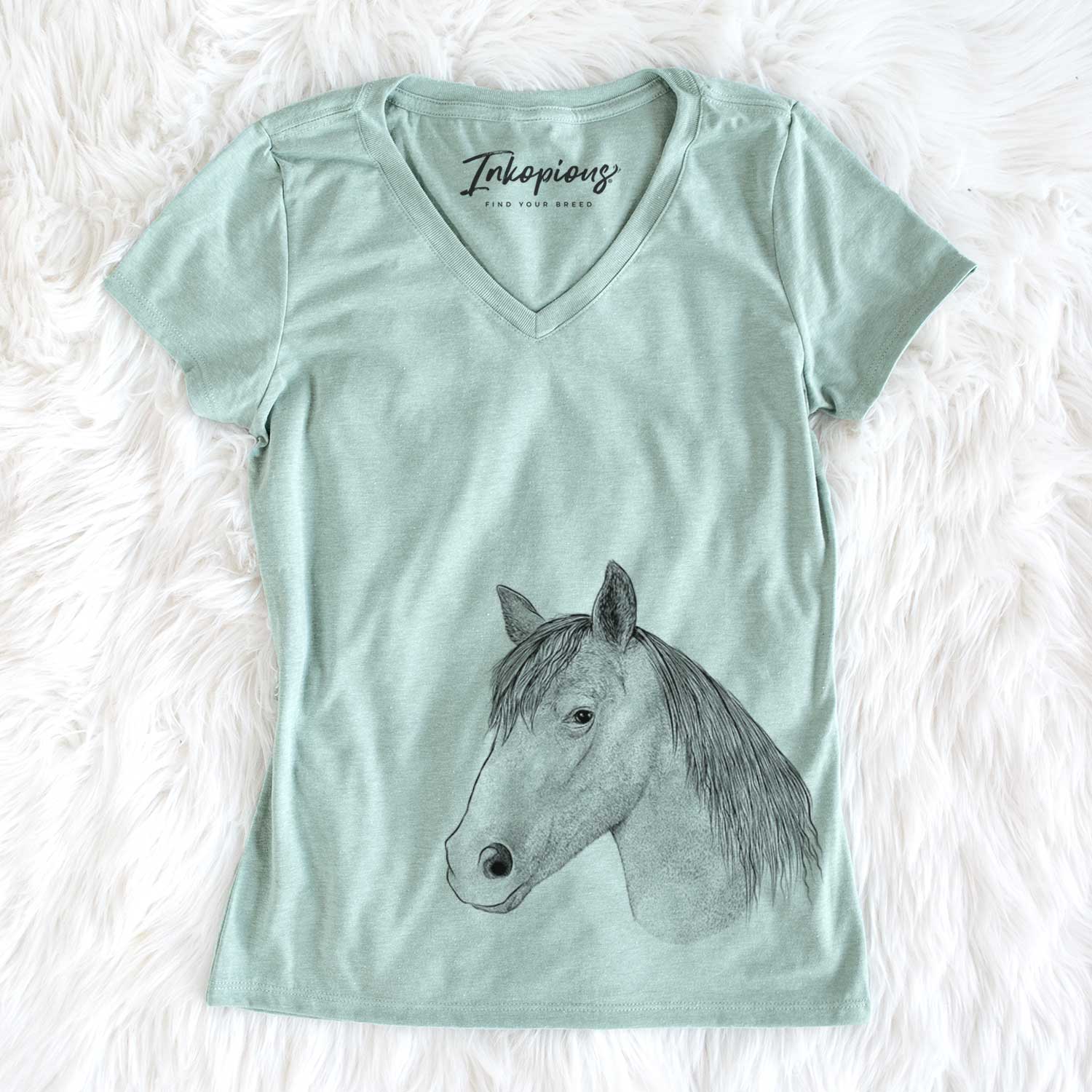 Bare Midnight the Missouri Foxtrotter Horse - Women's V-neck Shirt