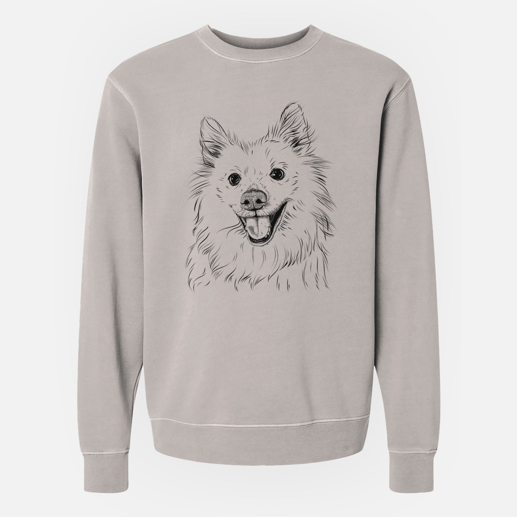 Bare Miki the American Eskimo - Unisex Pigment Dyed Crew Sweatshirt