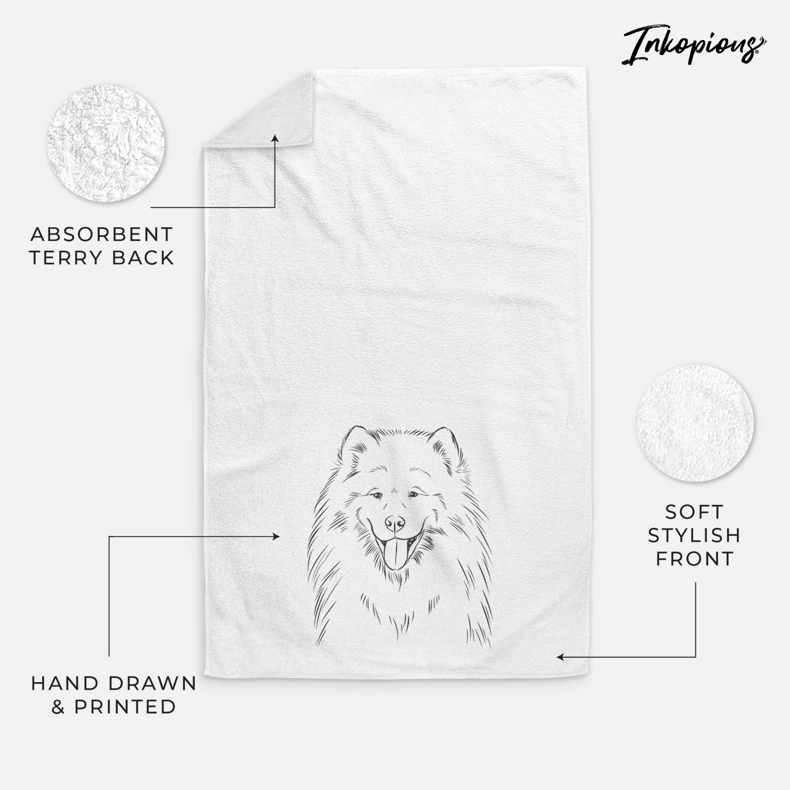 Mikko the Samoyed Decorative Hand Towel