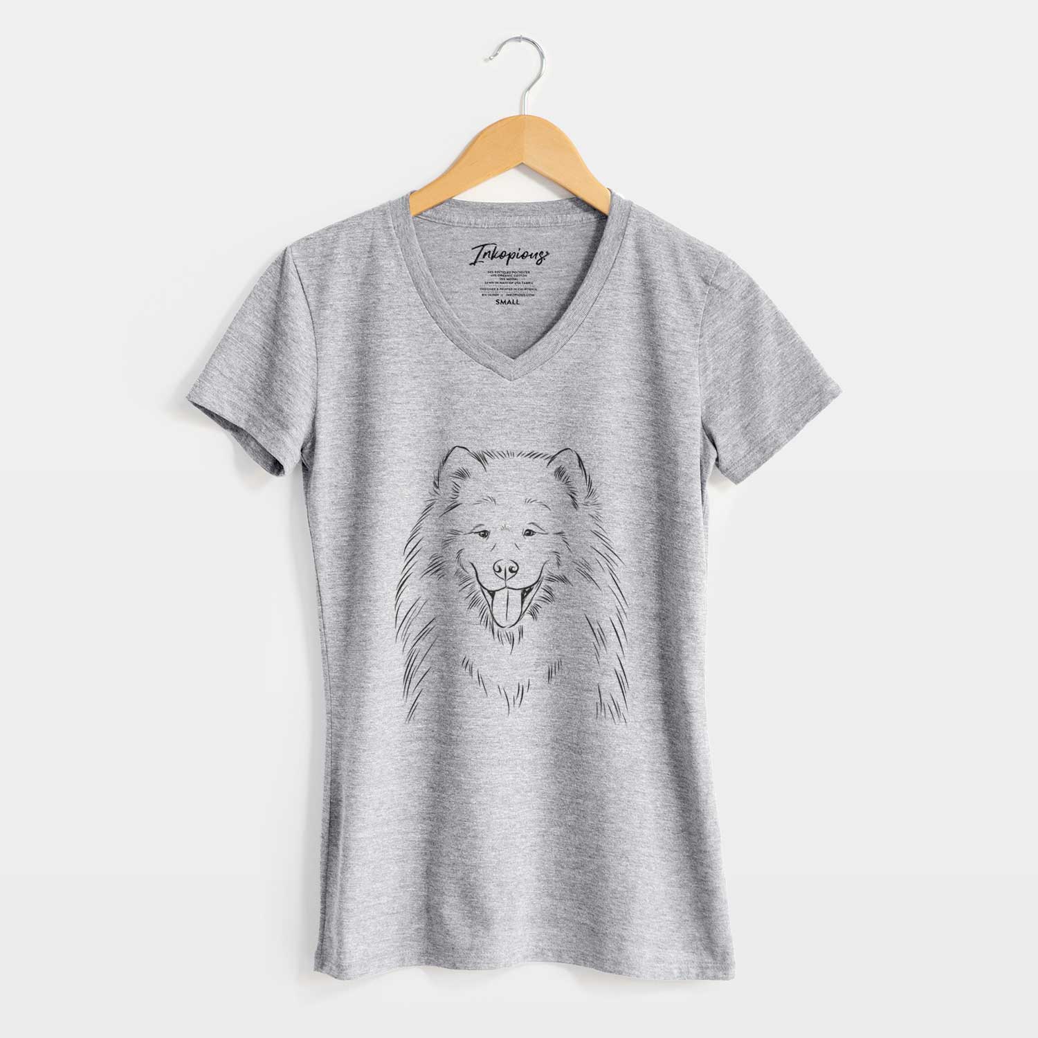 Bare Mikko the Samoyed - Women's V-neck Shirt