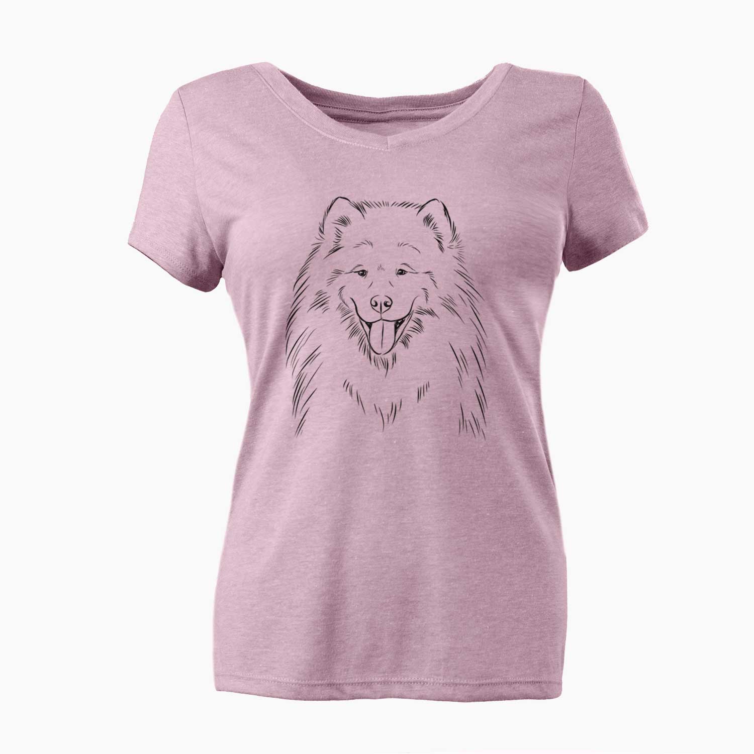 Bare Mikko the Samoyed - Women's V-neck Shirt