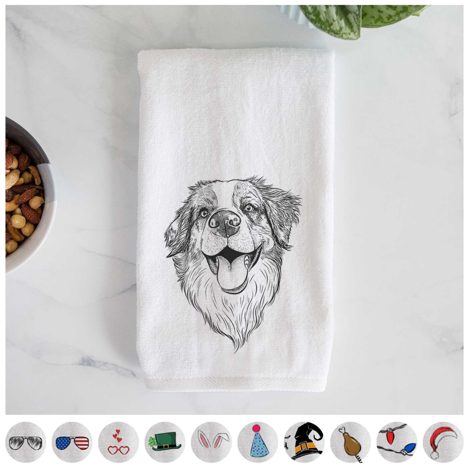 Mila the Australian Shepherd Decorative Hand Towel