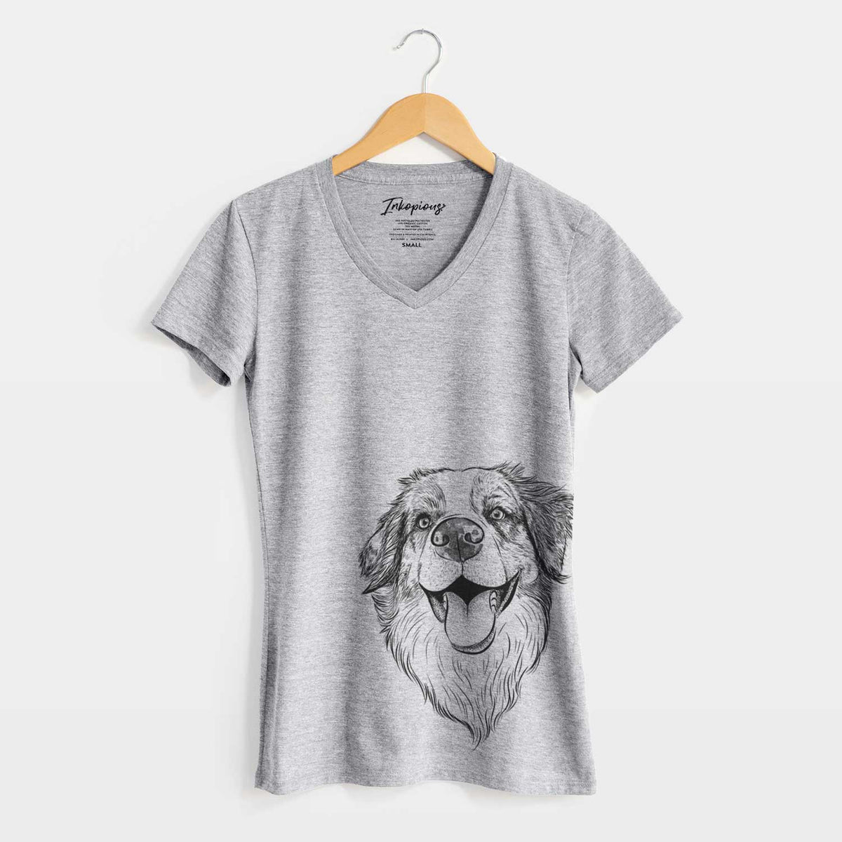 Bare Mila the Australian Shepherd - Women's V-neck Shirt
