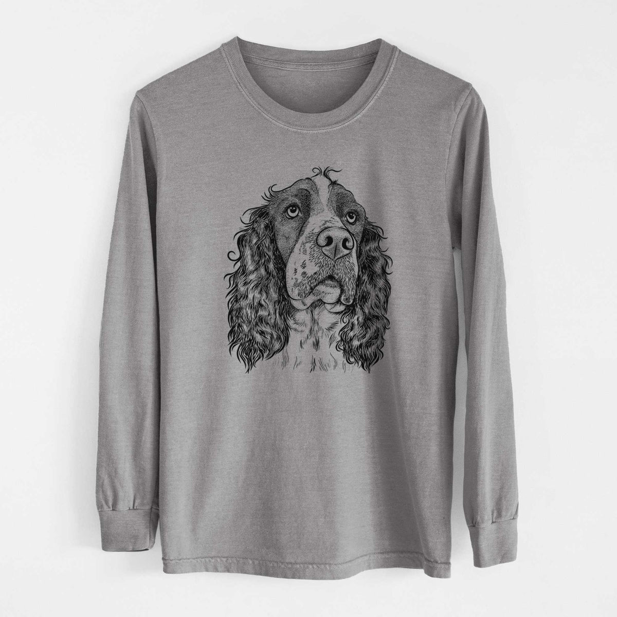 Bare Millie Mae the English Springer Spaniel - Heavyweight 100% Cotton Long Sleeve