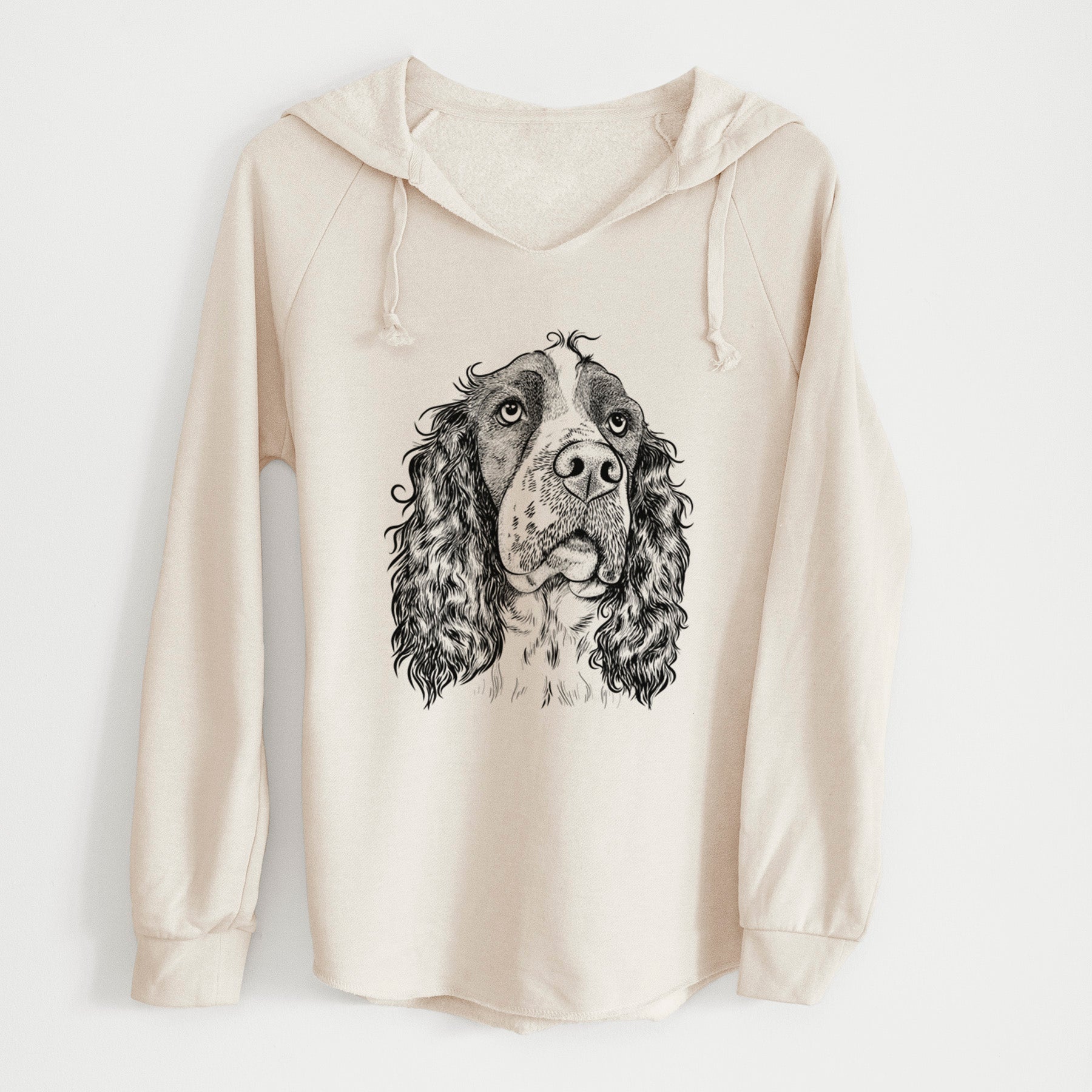 Bare Millie Mae the English Springer Spaniel - Cali Wave Hooded Sweatshirt