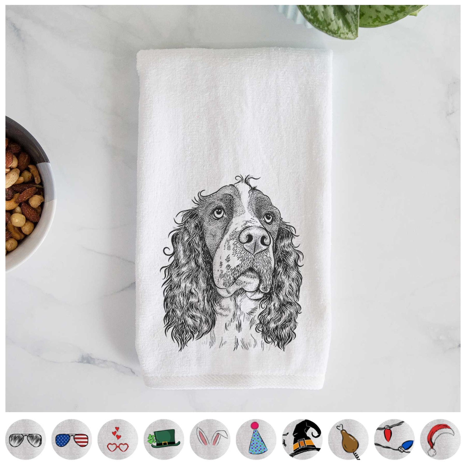 Millie Mae the English Springer Spaniel Decorative Hand Towel