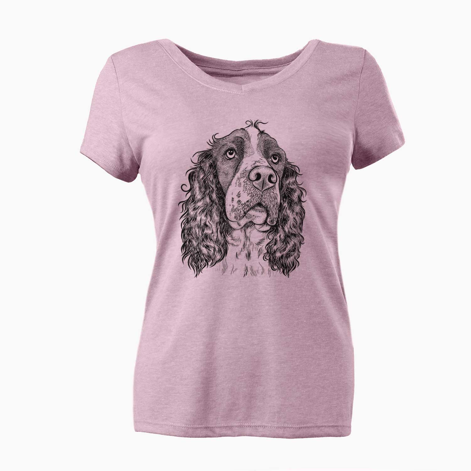 Bare Millie Mae the English Springer Spaniel - Women's V-neck Shirt