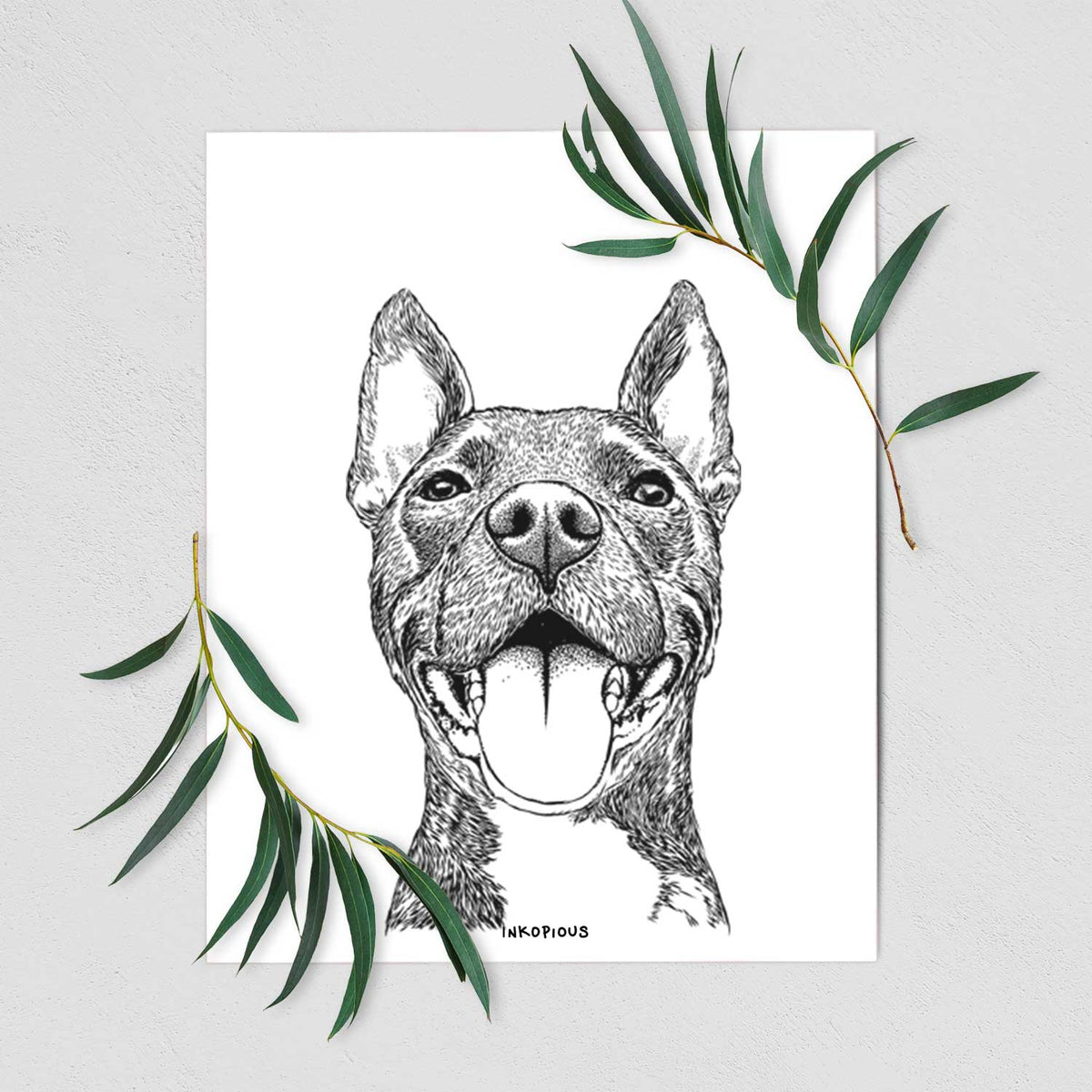 Milo the Pitbull Mix Art Print