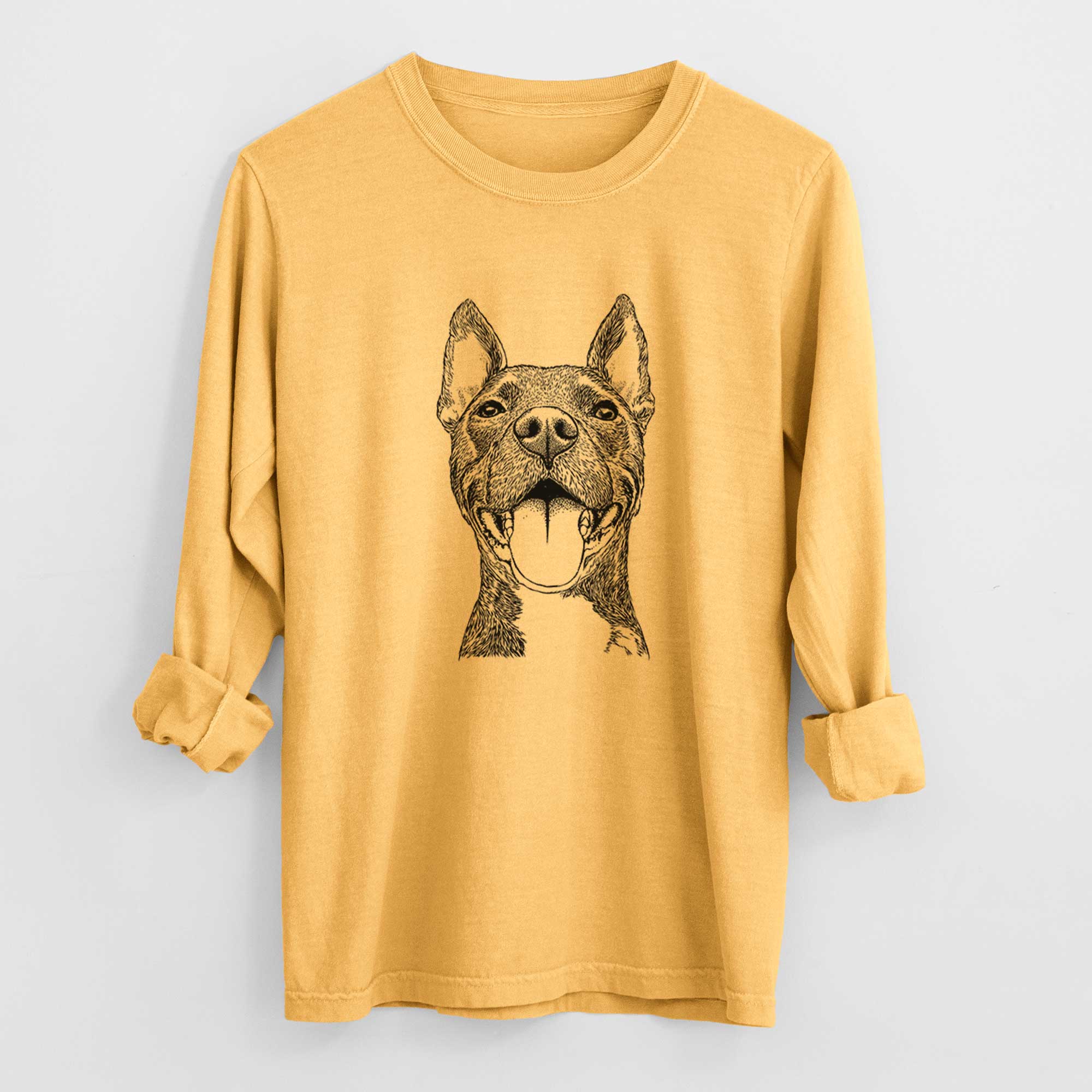 Bare Milo the Pitbull Mix - Heavyweight 100% Cotton Long Sleeve