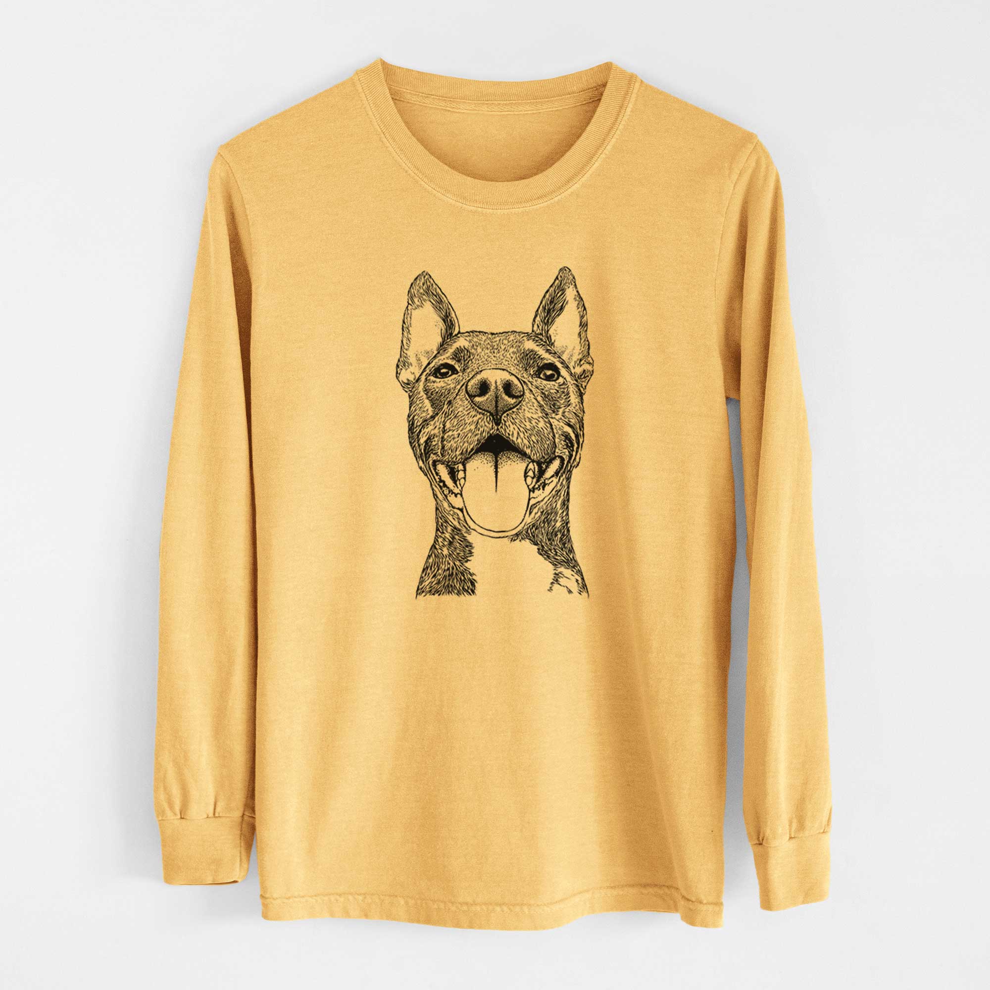 Bare Milo the Pitbull Mix - Heavyweight 100% Cotton Long Sleeve