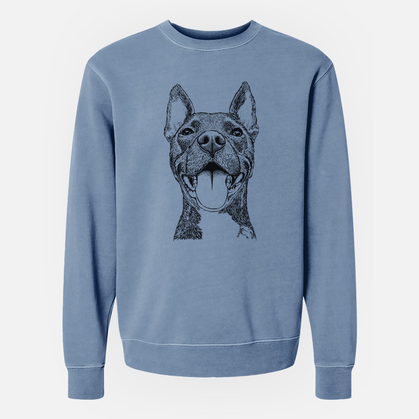 Bare Milo the Pitbull Mix - Unisex Pigment Dyed Crew Sweatshirt