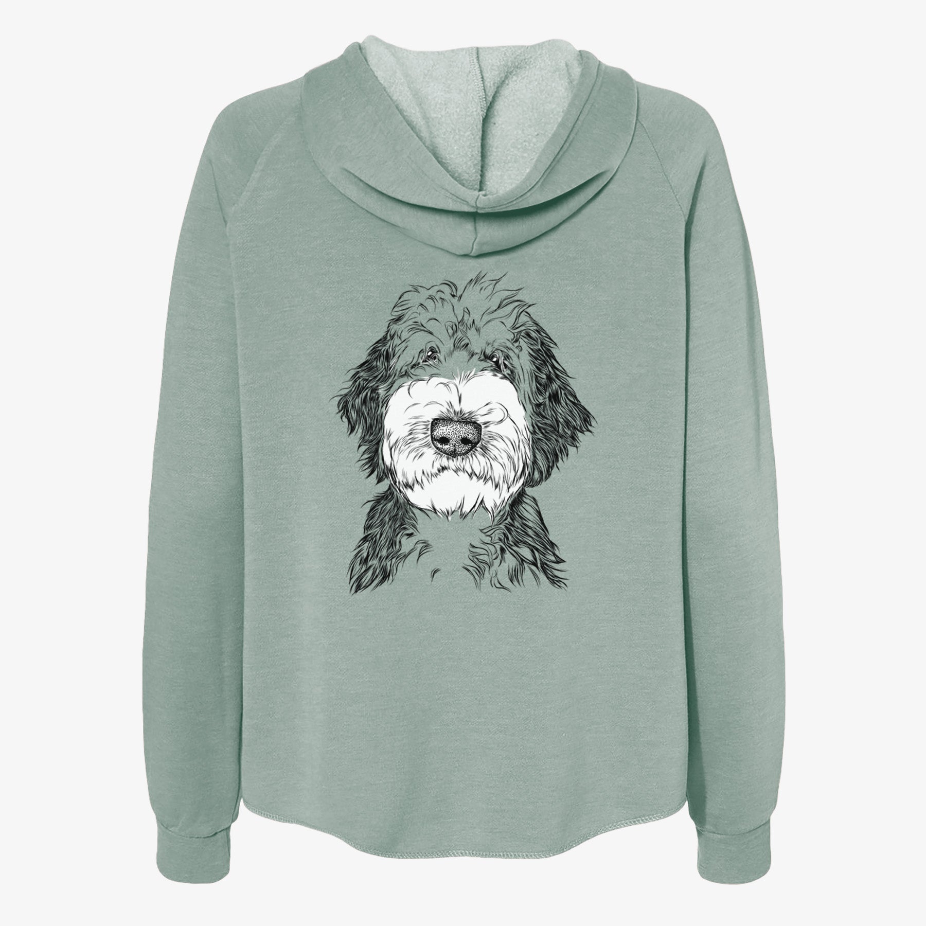 Milo Fluff the Sheepadoodle - Women's Cali Wave Zip-Up Sweatshirt