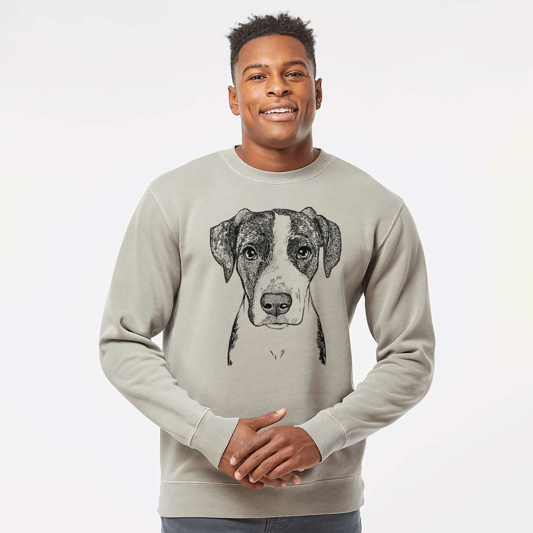 Bare Milo the Mixed Breed - Unisex Pigment Dyed Crew Sweatshirt