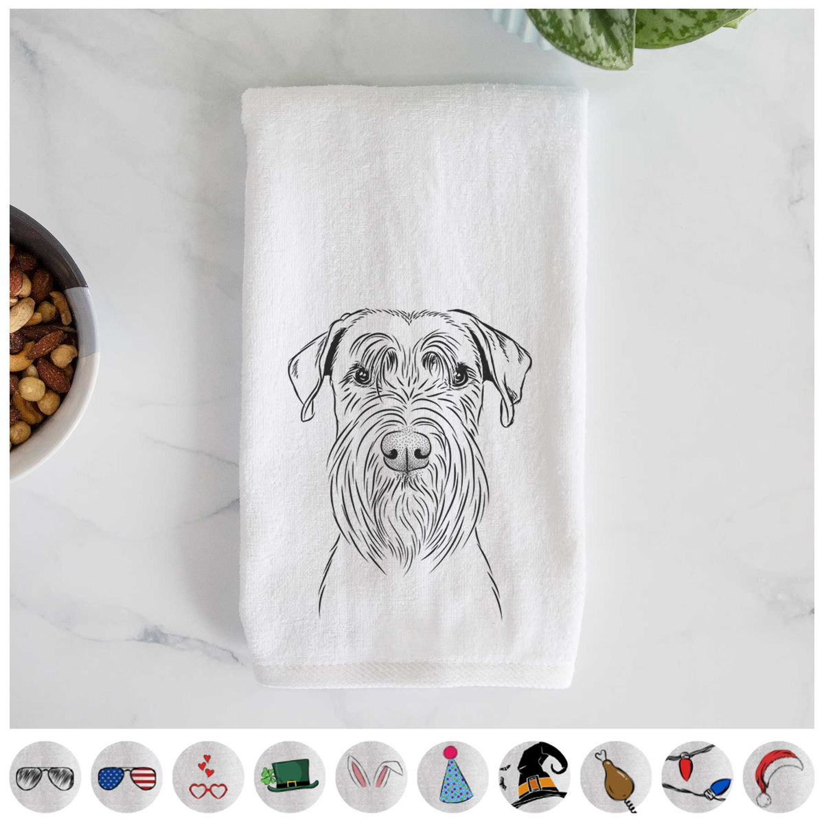 Milton the Schnauzer Decorative Hand Towel