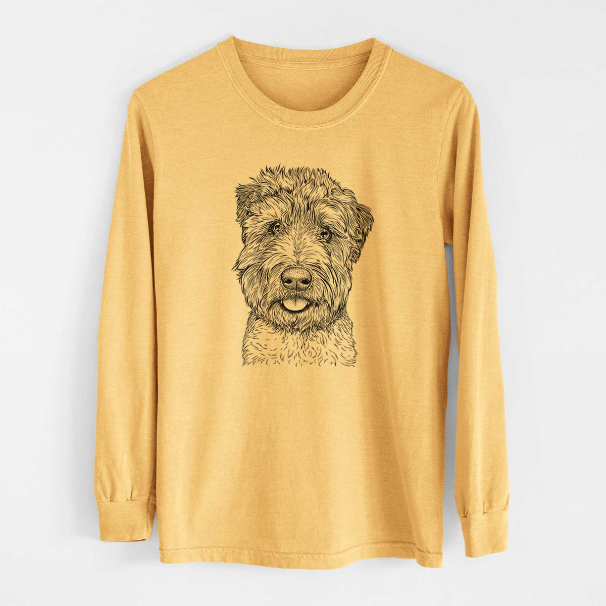 Bare Milton the Soft Coated Wheaten Terrier - Heavyweight 100% Cotton Long Sleeve