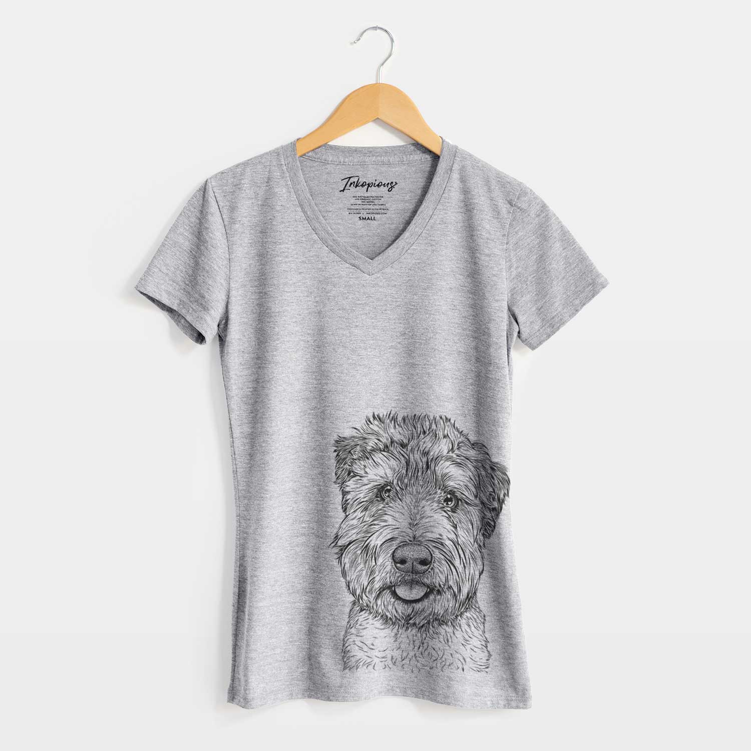 Bare Milton the Soft Coated Wheaten Terrier - Women's V-neck Shirt