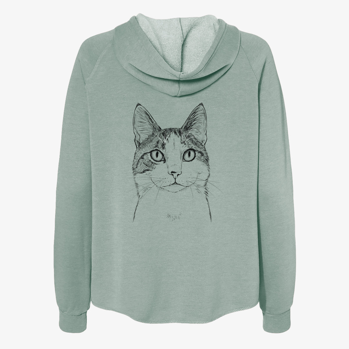 Mini Griffin the Domestic Shorthair Cat - Women's Cali Wave Zip-Up Sweatshirt