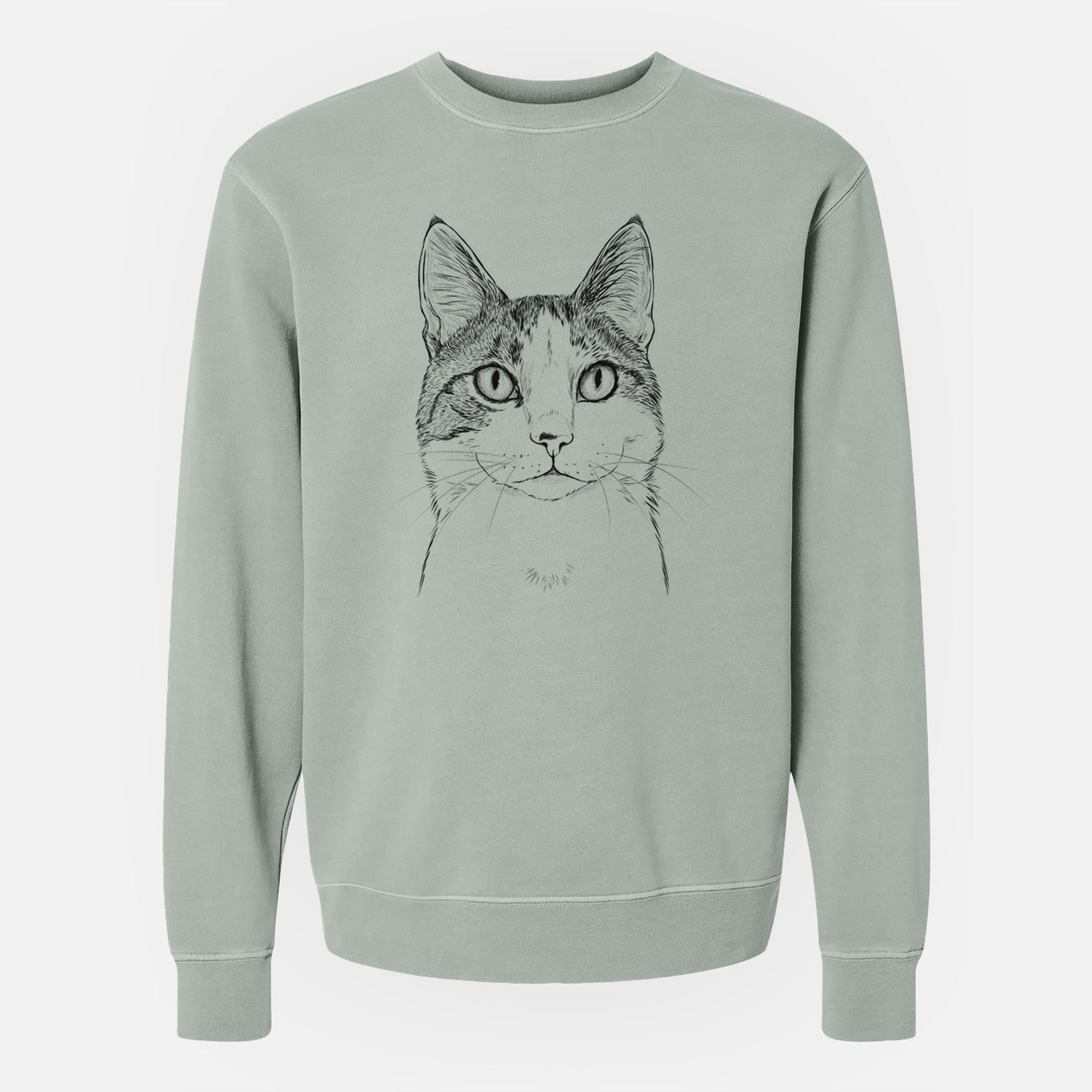 Bare Mini Griffin the Domestic Shorthair Cat - Unisex Pigment Dyed Crew Sweatshirt