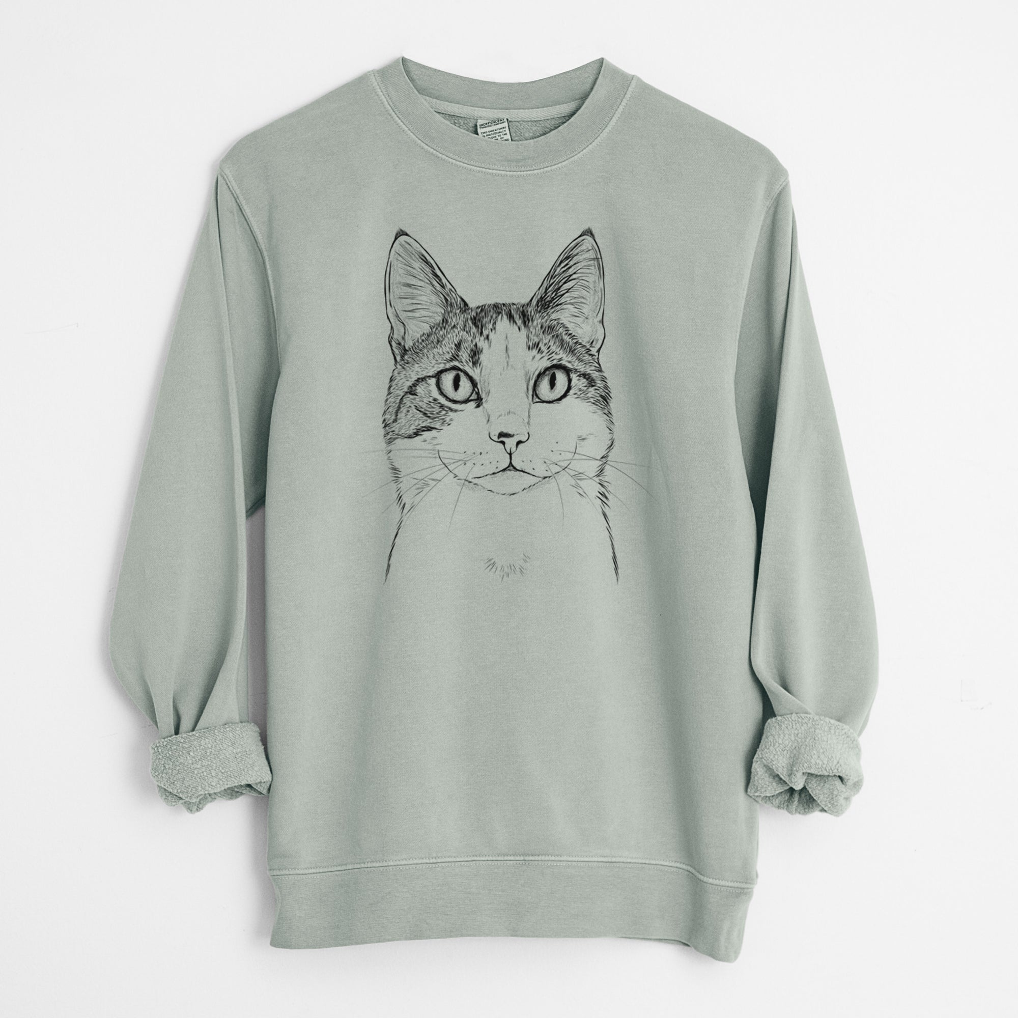 Bare Mini Griffin the Domestic Shorthair Cat - Unisex Pigment Dyed Crew Sweatshirt