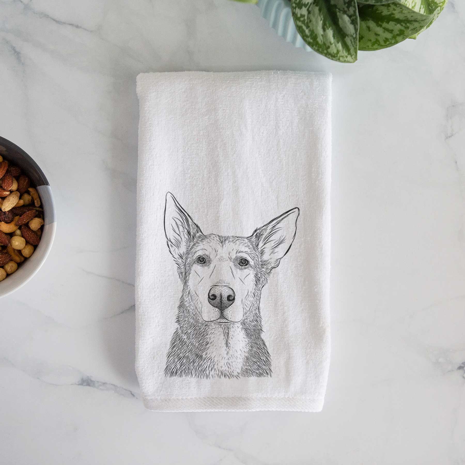 Misty the German Shepherd Mix Decorative Hand Towel