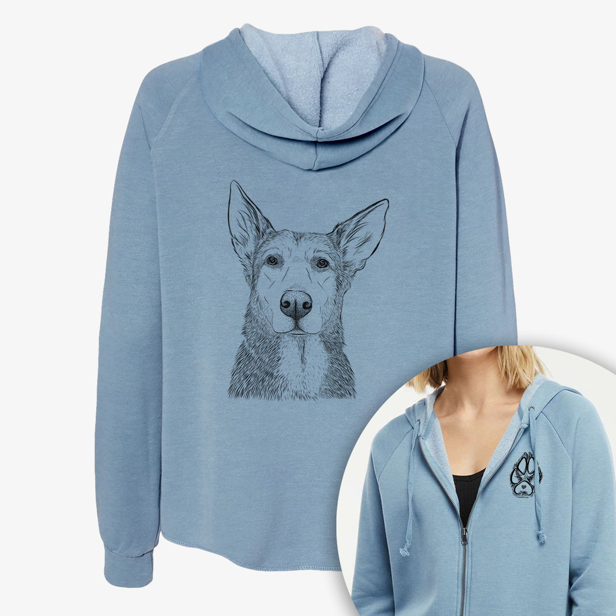 Misty the German Shepherd Mix - Women&#39;s Cali Wave Zip-Up Sweatshirt