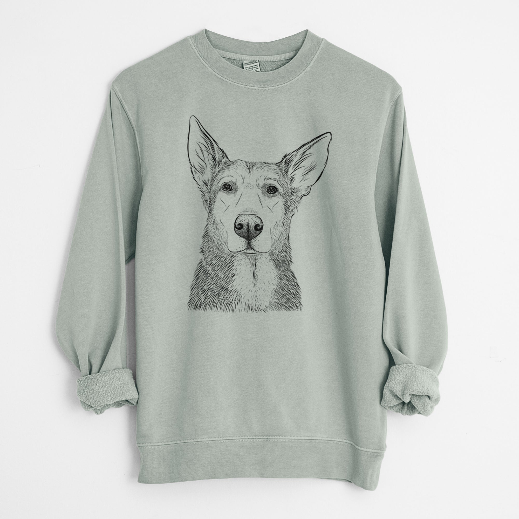 Bare Misty the German Shepherd Mix - Unisex Pigment Dyed Crew Sweatshirt