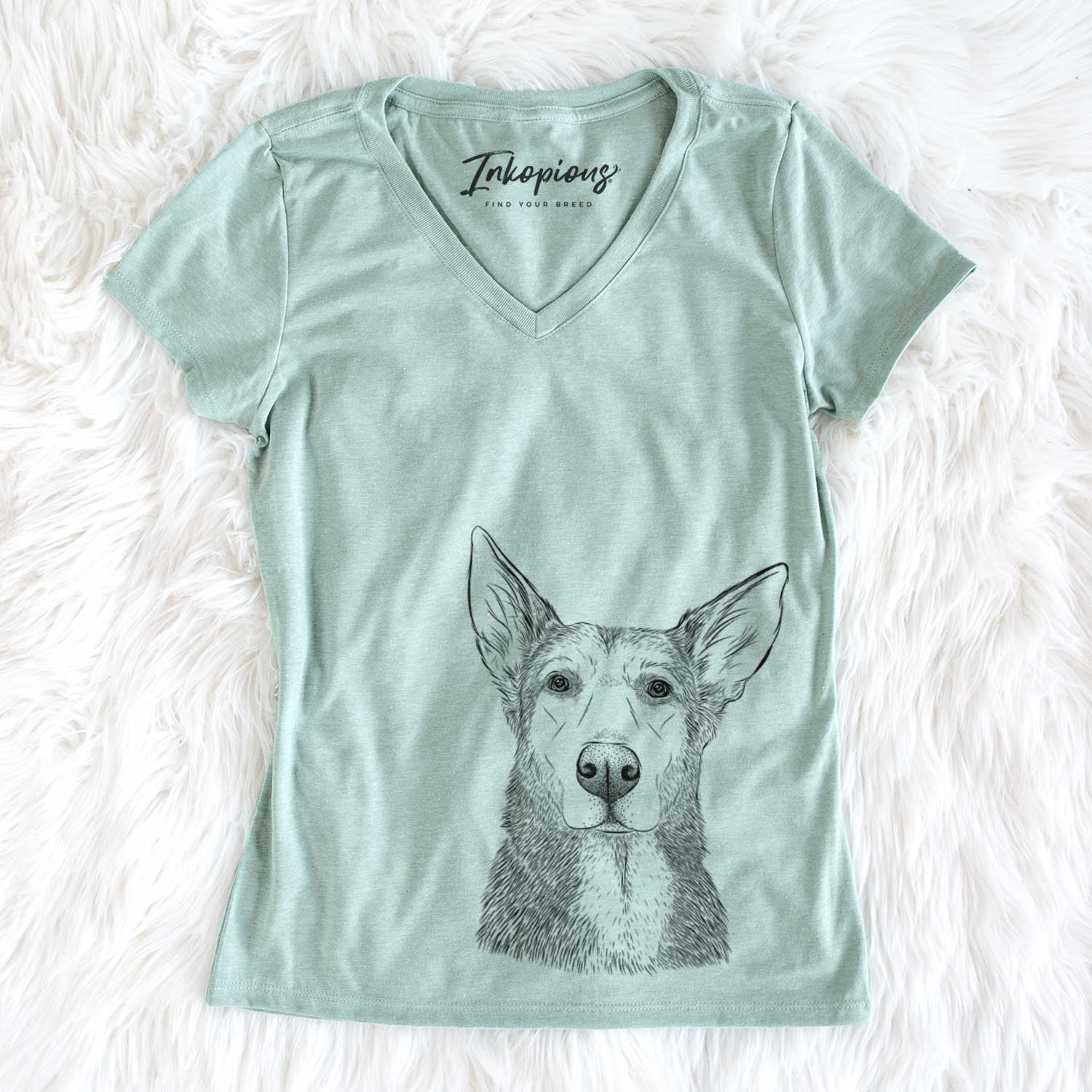 Bare Misty the German Shepherd Mix - Women's V-neck Shirt