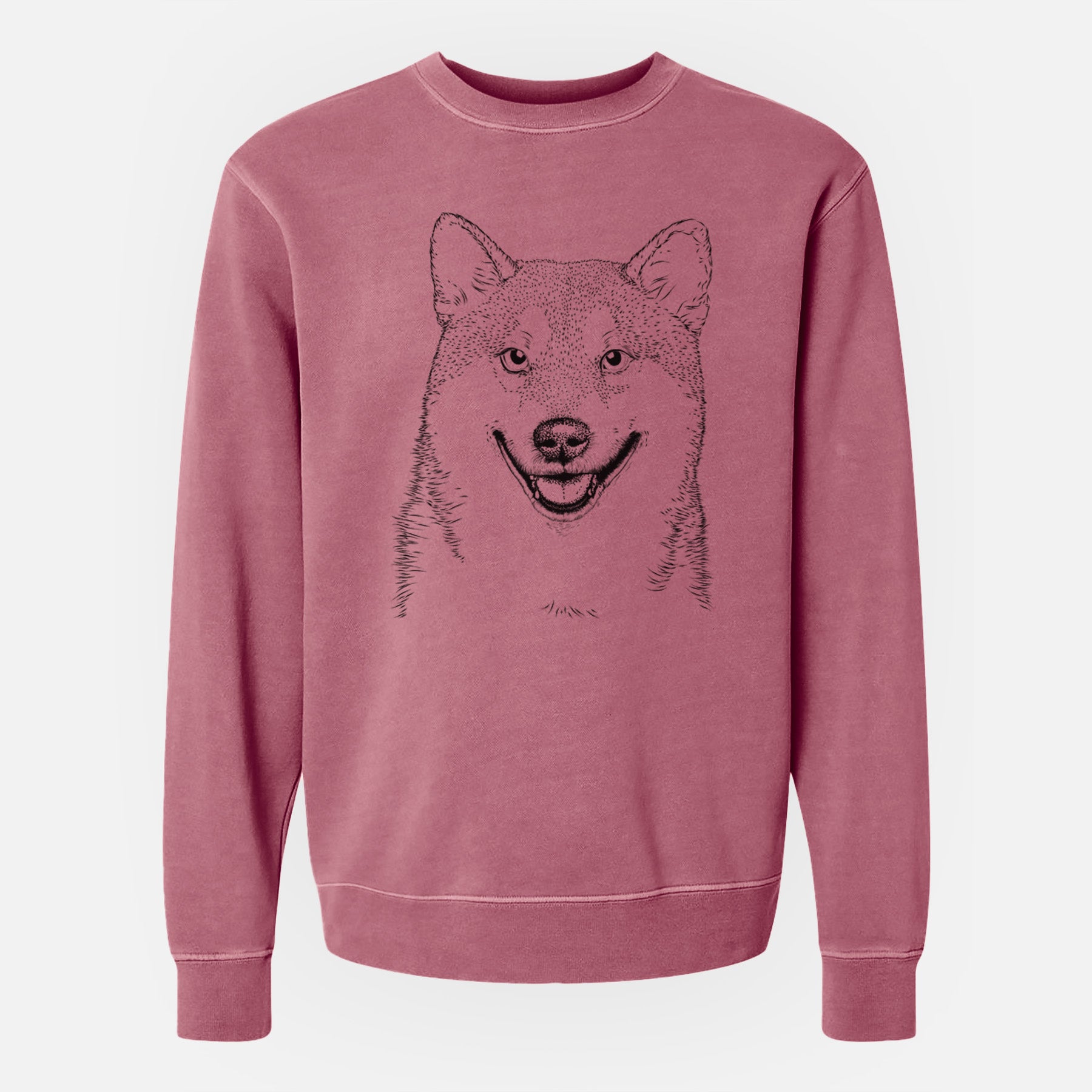 Bare Mitsu the Shiba Inu - Unisex Pigment Dyed Crew Sweatshirt