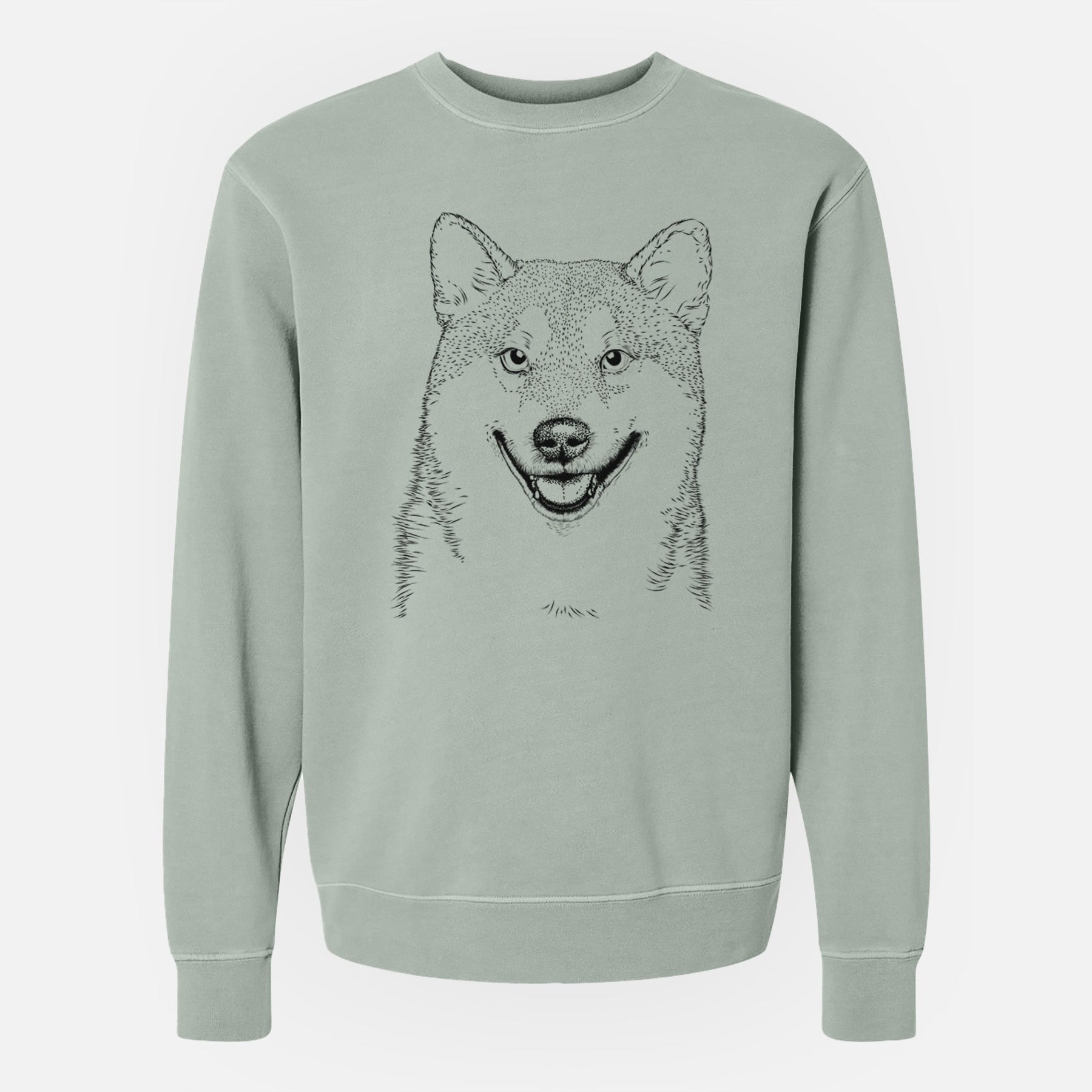 Bare Mitsu the Shiba Inu - Unisex Pigment Dyed Crew Sweatshirt