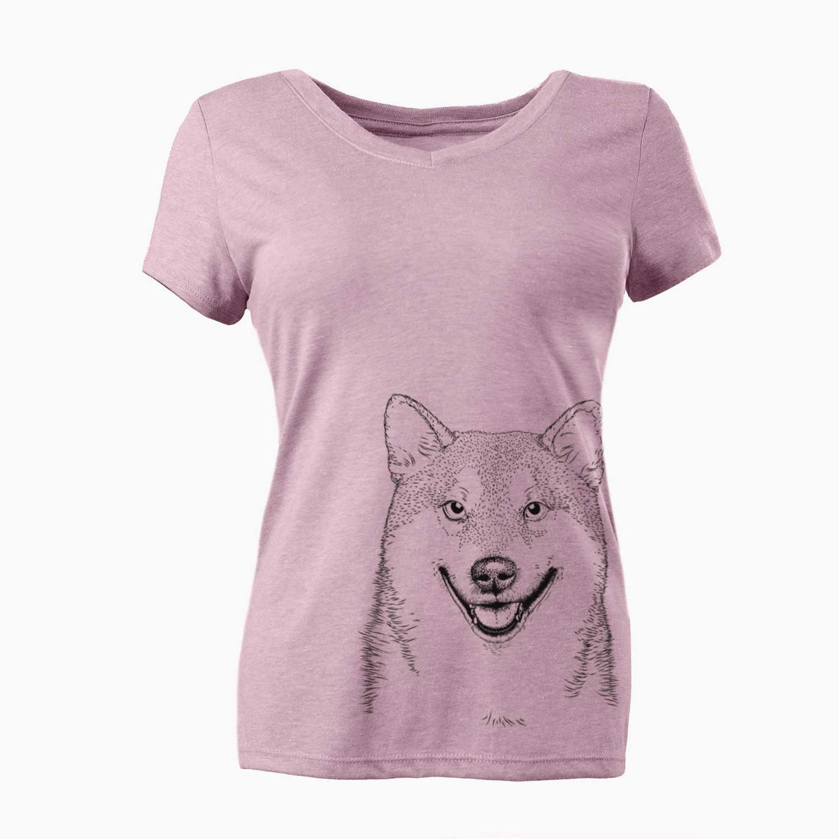 Bare Mitsu the Shiba Inu - Women's V-neck Shirt