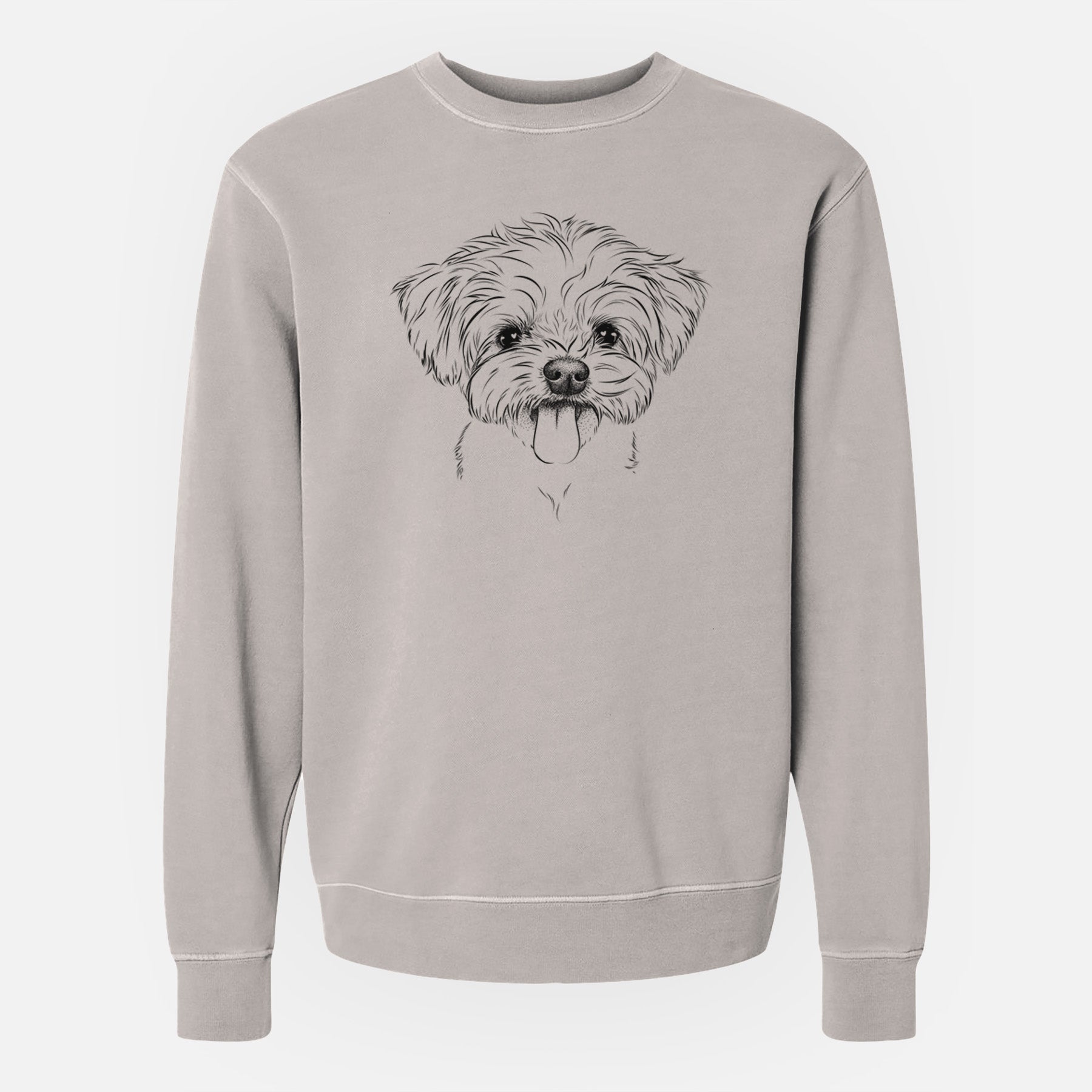 Bare Mochi the Maltese - Unisex Pigment Dyed Crew Sweatshirt