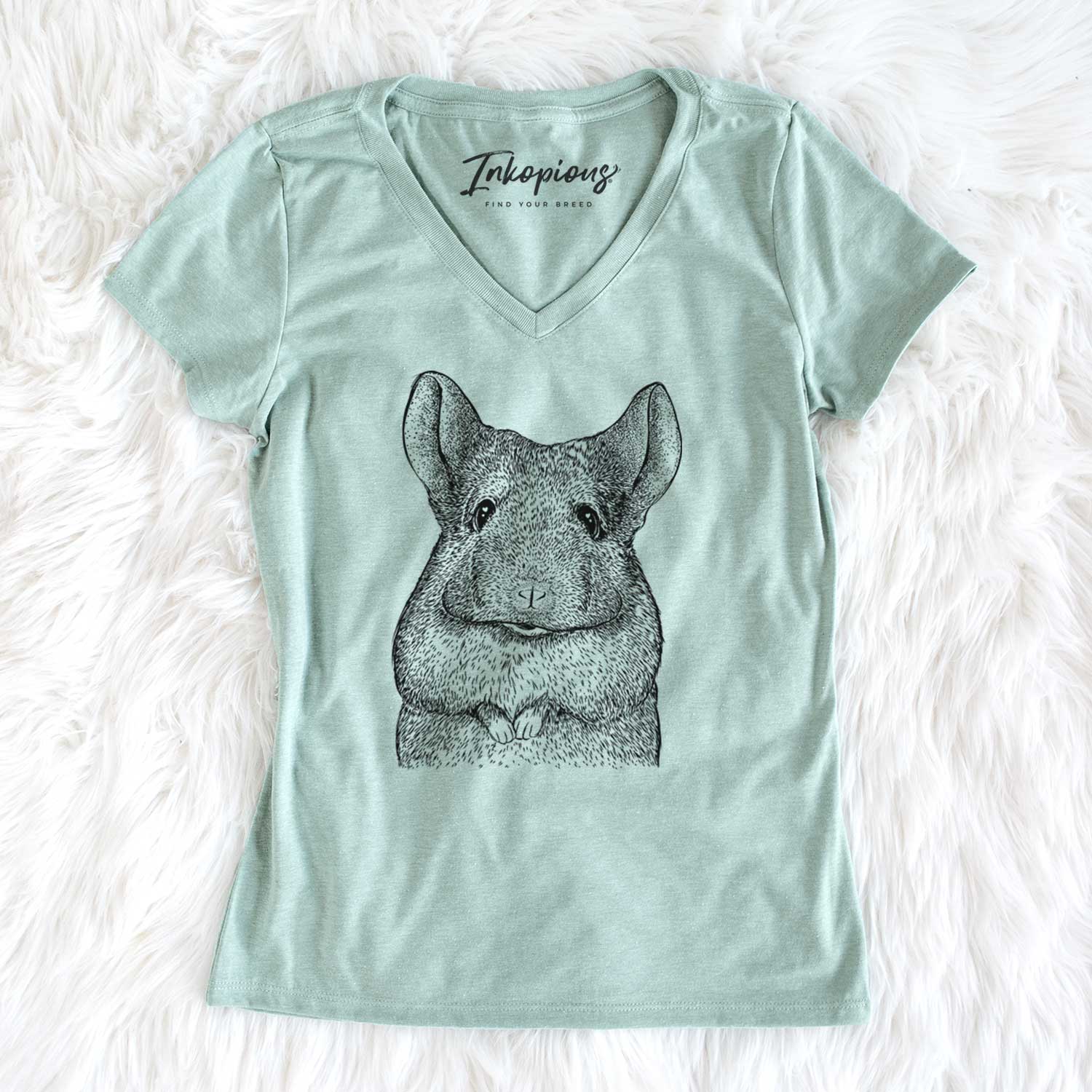 Bare Mojo the Chinchilla - Women's V-neck Shirt