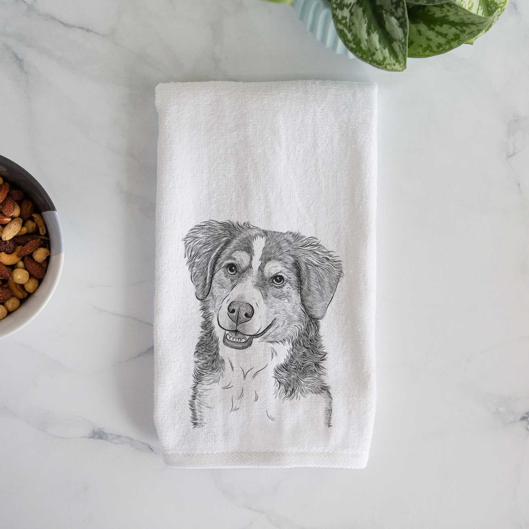 Molly the Miniature Bernedoodle Decorative Hand Towel