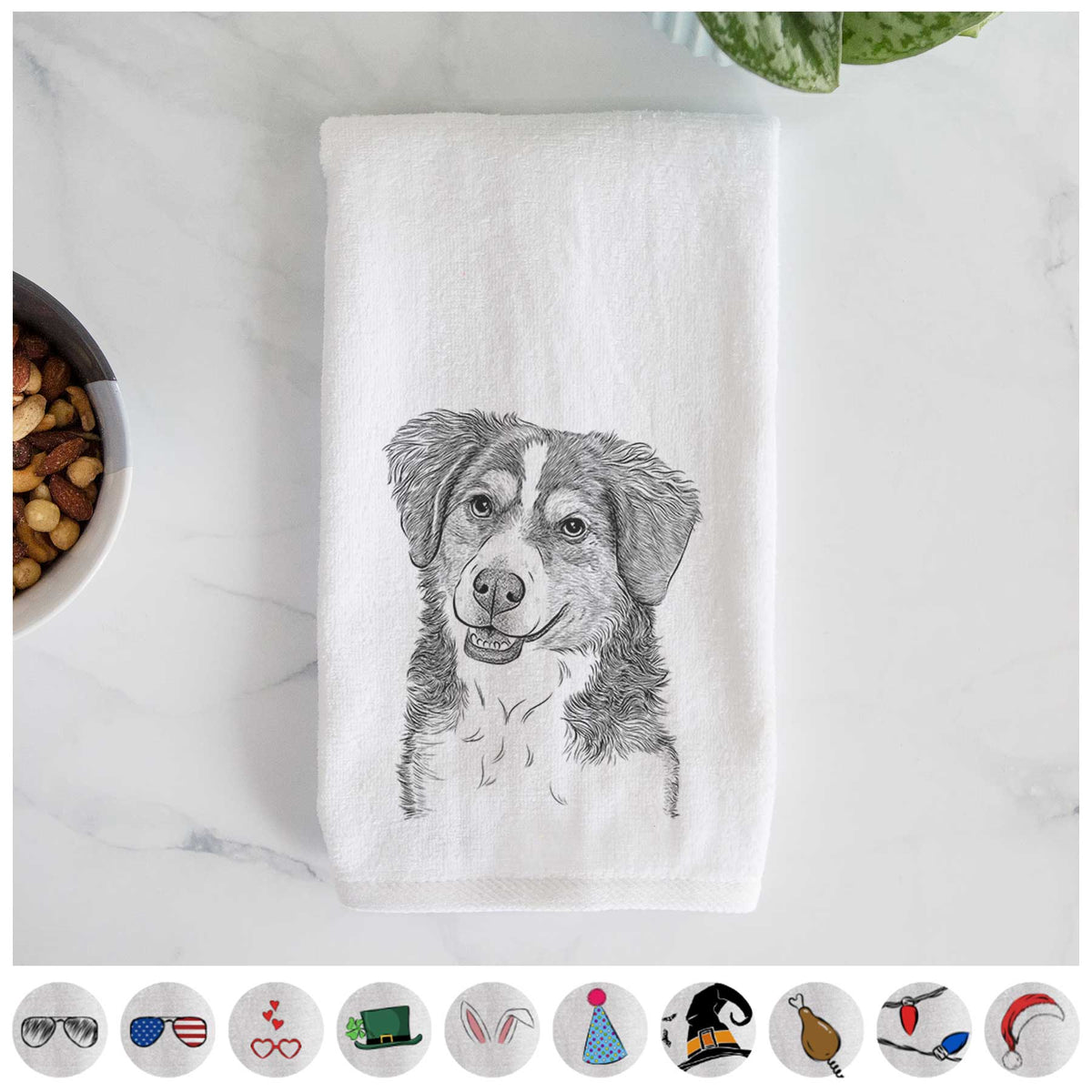 Molly the Miniature Bernedoodle Decorative Hand Towel