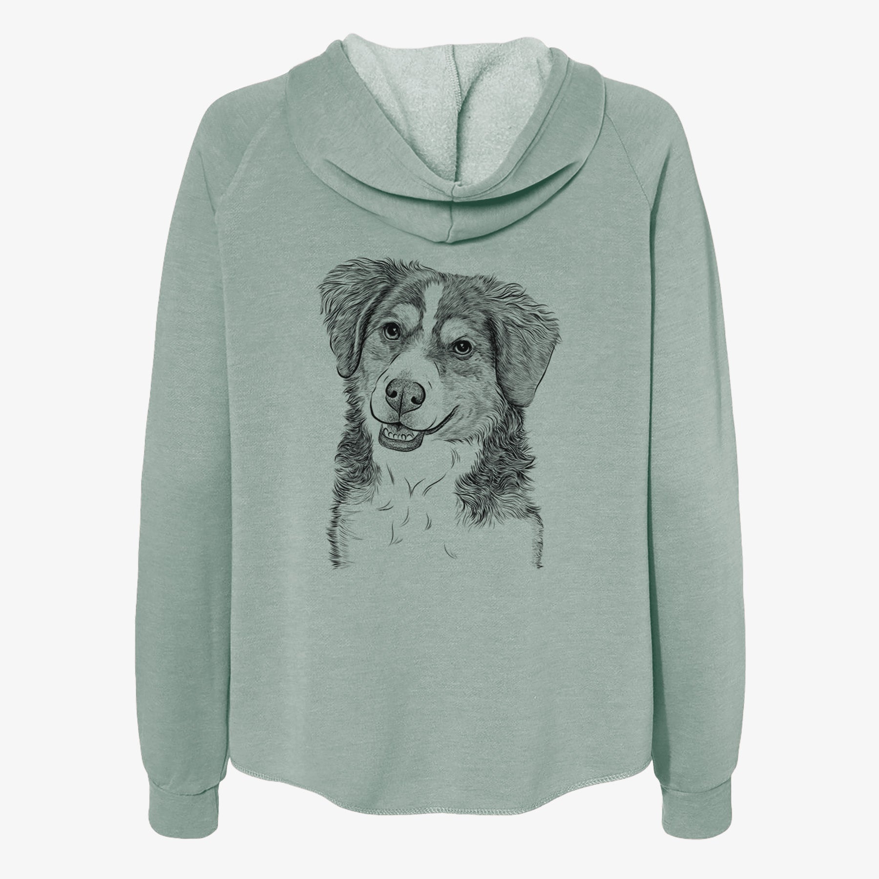 Molly the Miniature Bernedoodle - Women's Cali Wave Zip-Up Sweatshirt