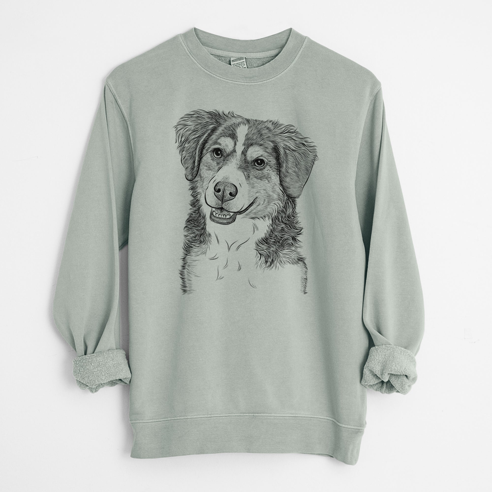 Bare Molly the Miniature Bernedoodle - Unisex Pigment Dyed Crew Sweatshirt