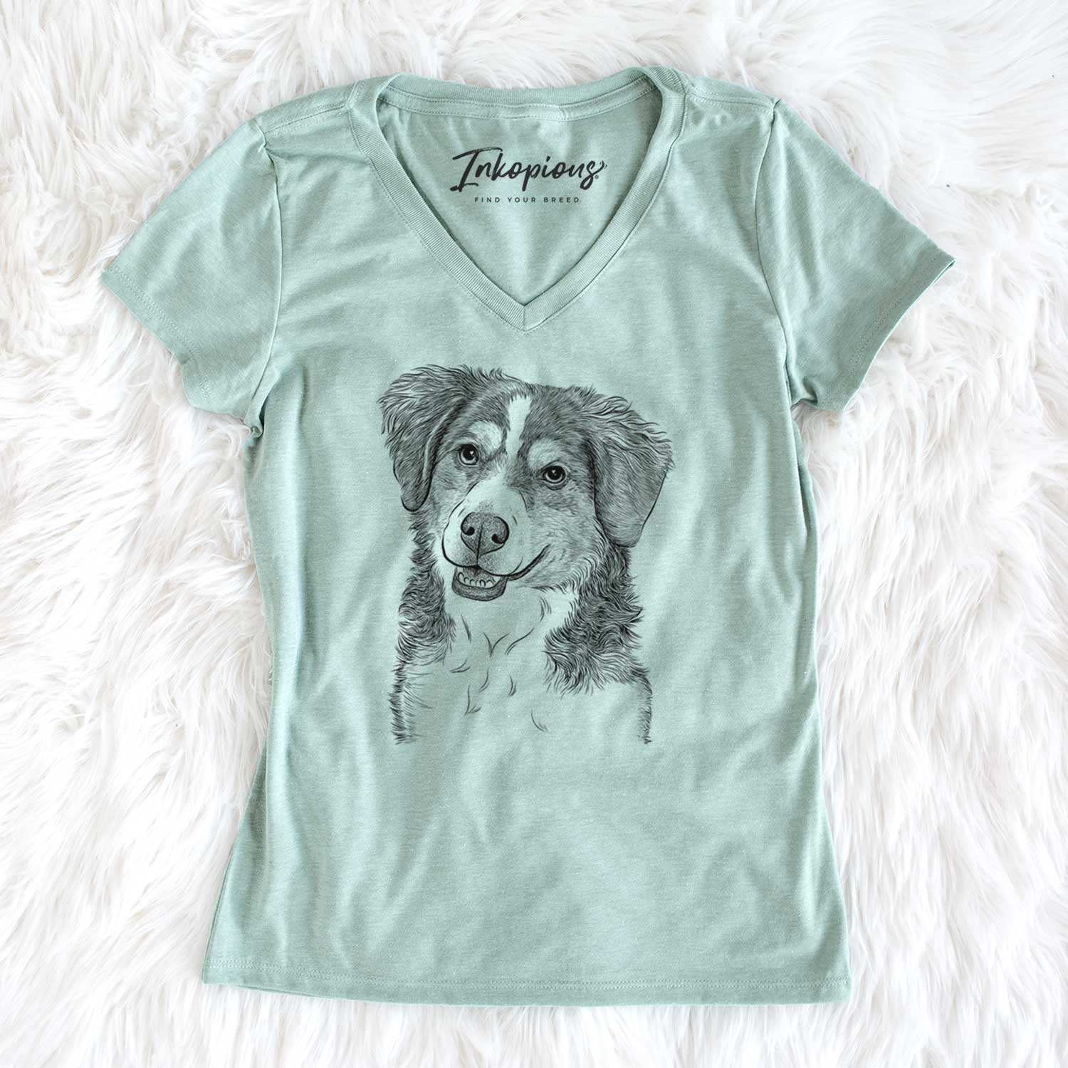 Bare Molly the Miniature Bernedoodle - Women's V-neck Shirt