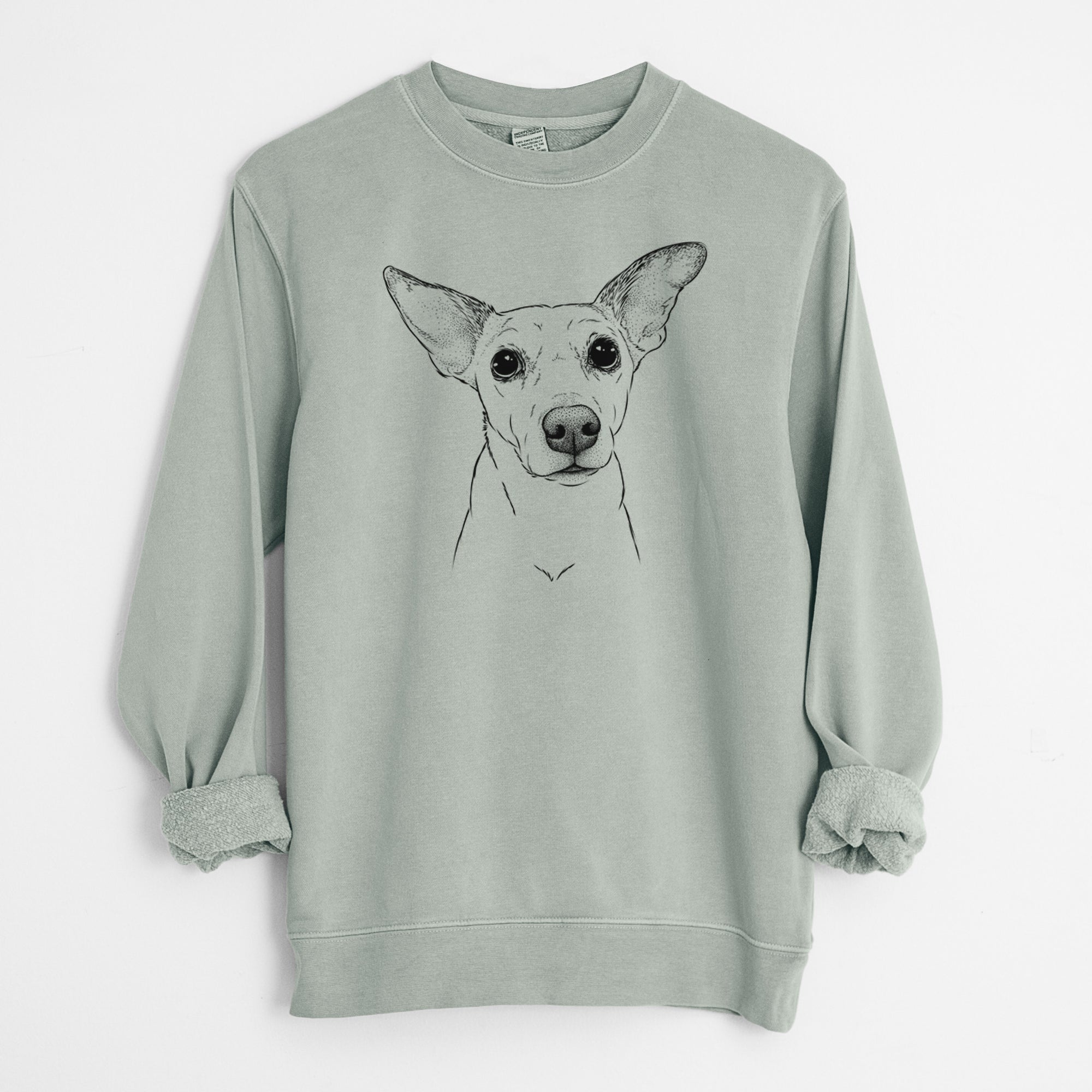 Bare Molly the Jack Russell Terrier - Unisex Pigment Dyed Crew Sweatshirt