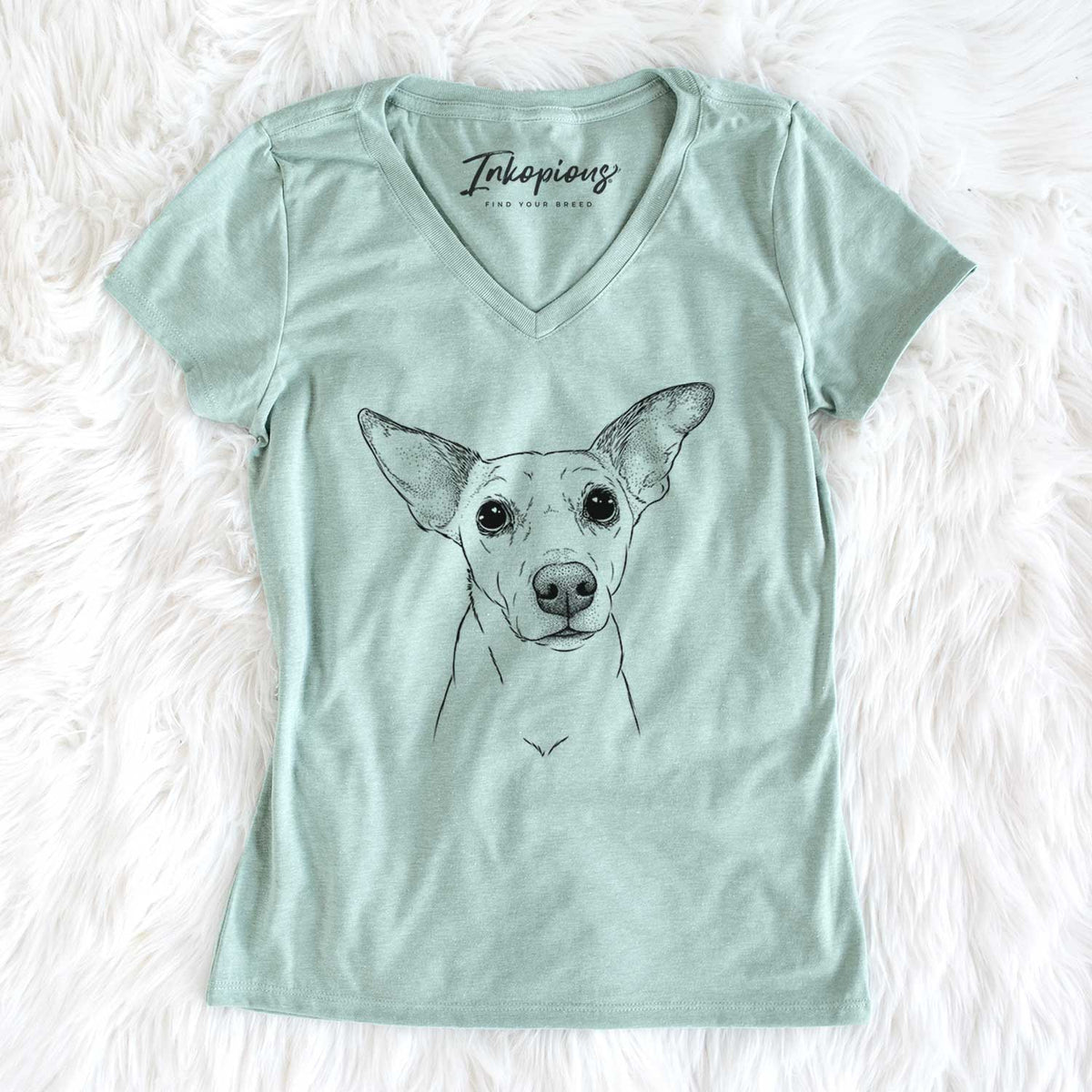 Bare Molly the Jack Russell Terrier - Women&#39;s V-neck Shirt