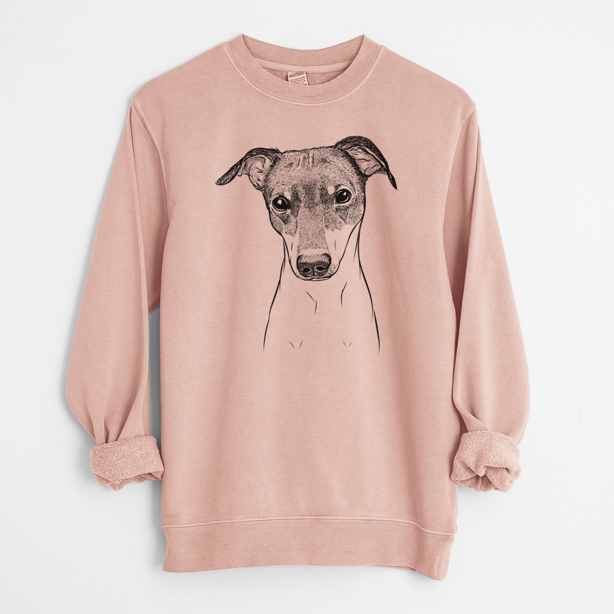 Bare Momo the Japanese Terrier - Unisex Pigment Dyed Crew Sweatshirt