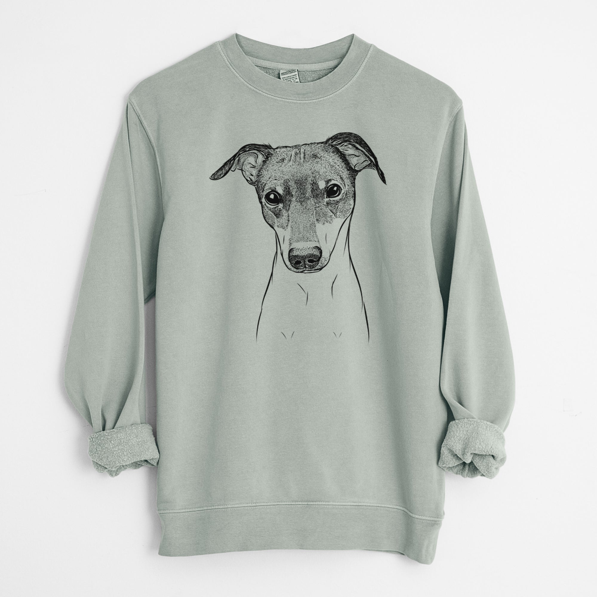 Bare Momo the Japanese Terrier - Unisex Pigment Dyed Crew Sweatshirt