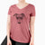 Bare Momo the Japanese Terrier - Women's V-neck Shirt