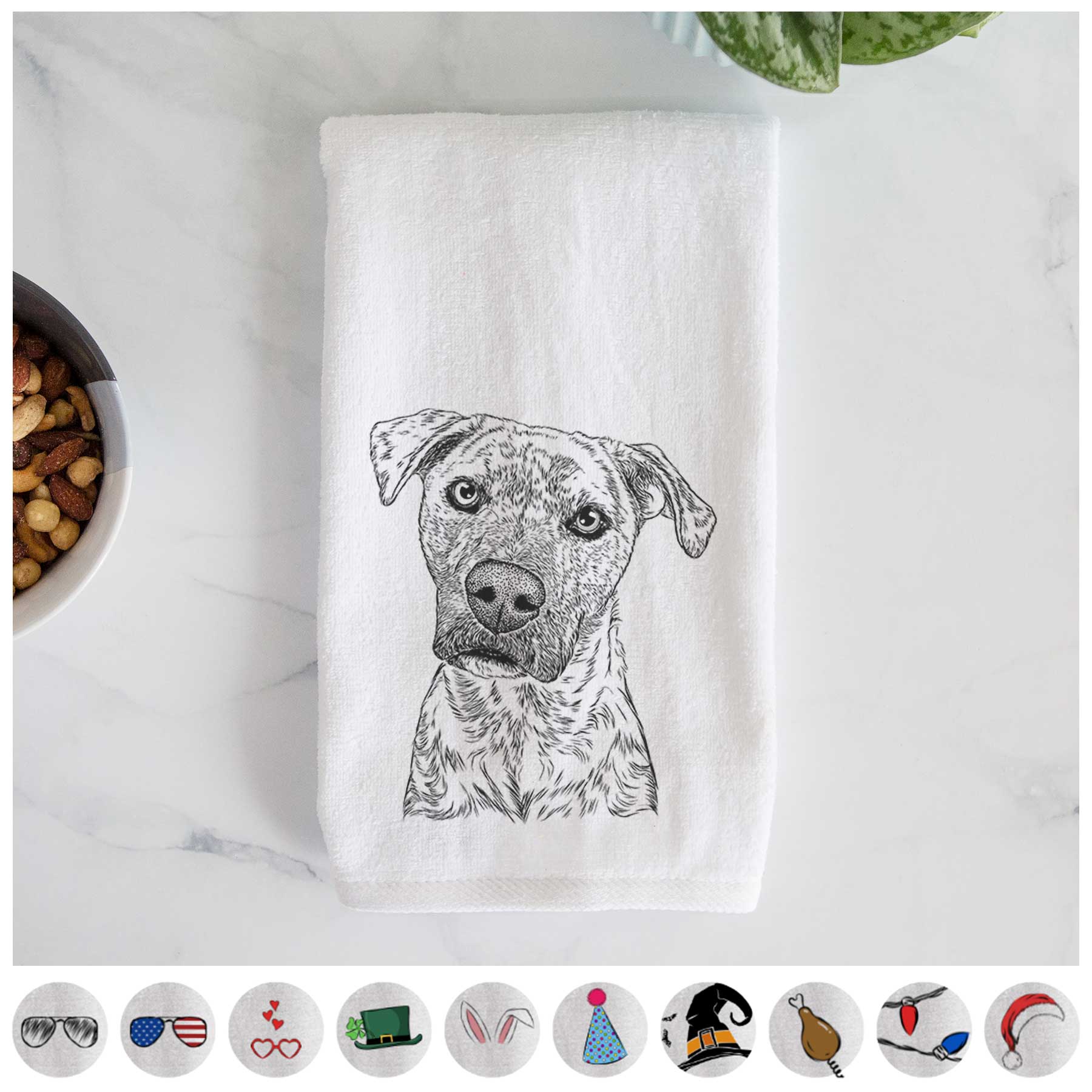 Monster Baby the Pitbull Mix Decorative Hand Towel