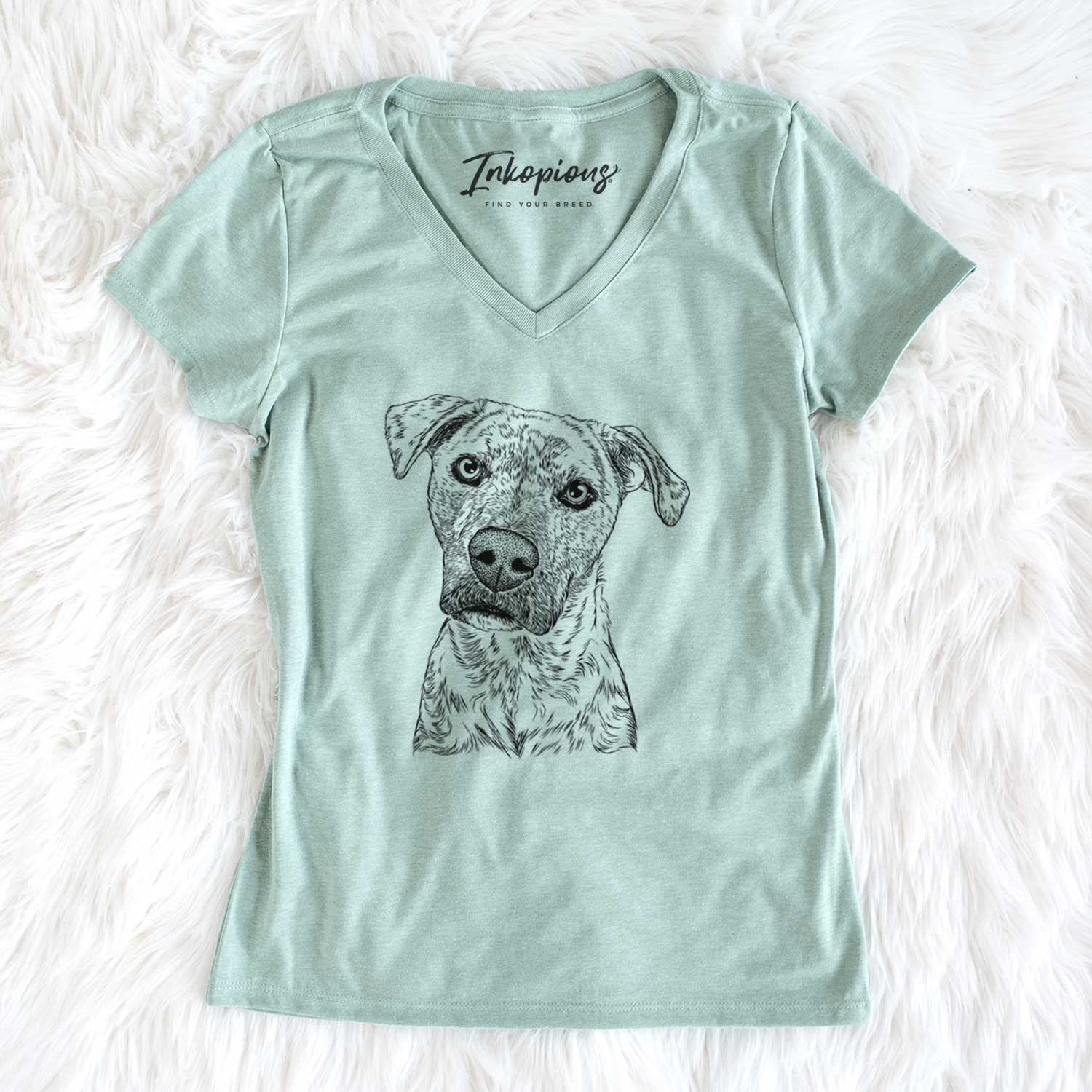 Bare Monster Baby the Pitbull Mix - Women's V-neck Shirt